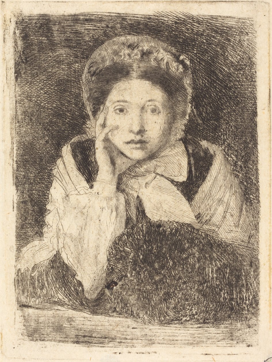 Marguerite De Gas，艺术家的妹妹 Marguerite De Gas，艺术家的妹妹，1860-862。 作者 埃德加·德加