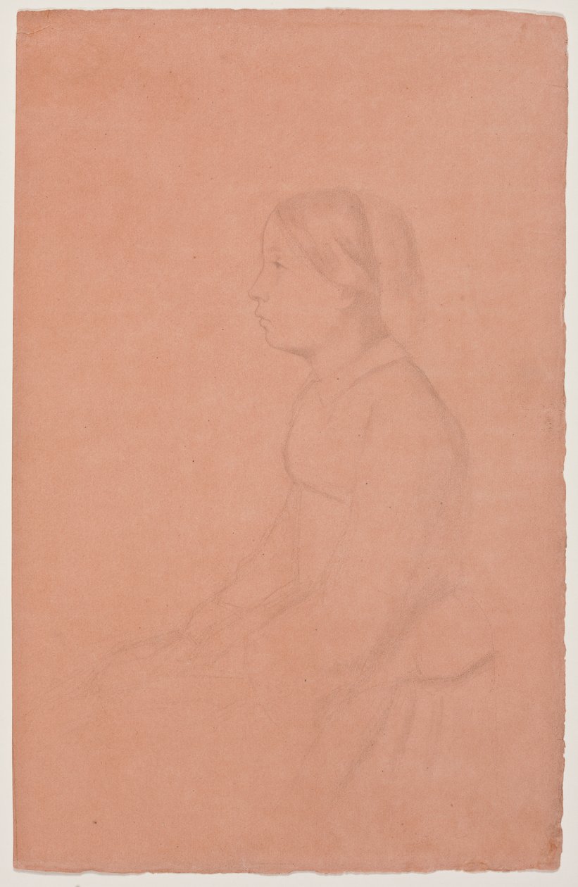 Marguerite de Gas，185354（珊瑚编织纸上的石墨铅笔） 作者 埃德加·德加