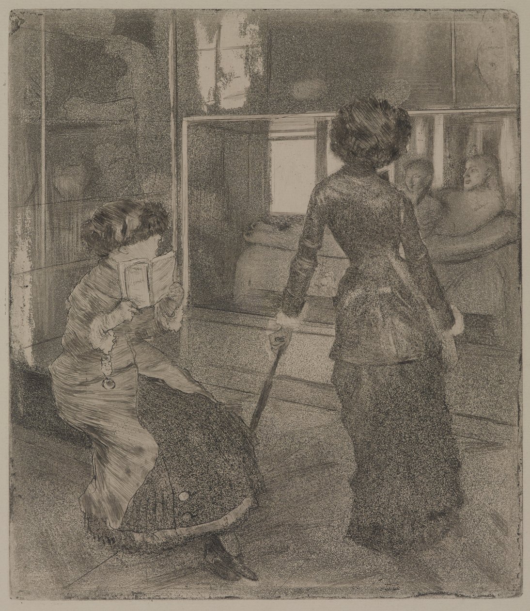 卢浮宫的玛丽·卡萨特（Mary Cassatt）：伊特鲁里亚美术馆 作者 埃德加·德加