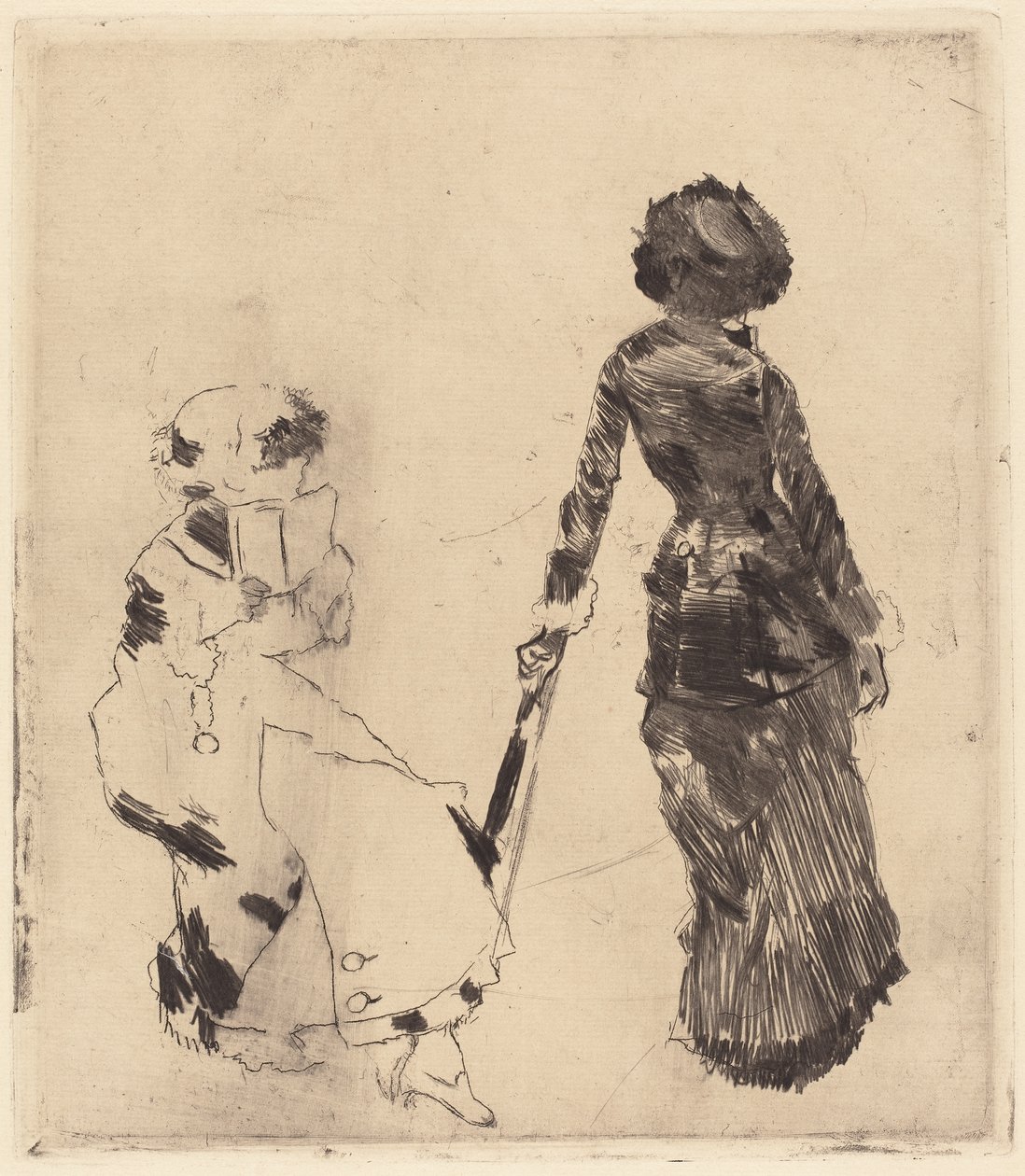 卢浮宫的玛丽卡萨特：伊特鲁里亚画廊，1879-1880 作者 埃德加·德加