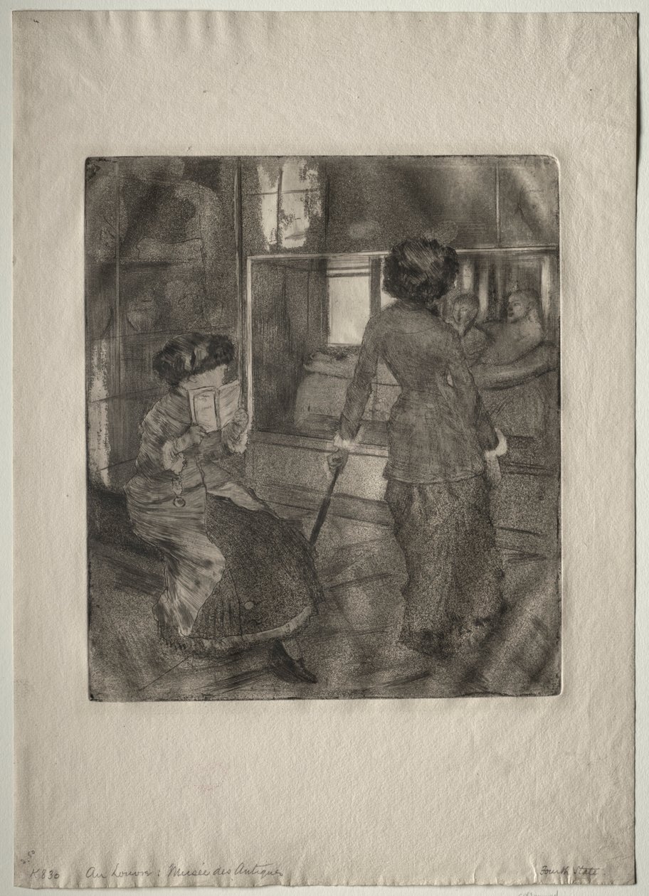 卢浮宫的玛丽·卡萨特（Mary Cassatt）：伊特鲁里亚美术馆（Etruscan Gallery），1879-1880年。 作者 埃德加·德加