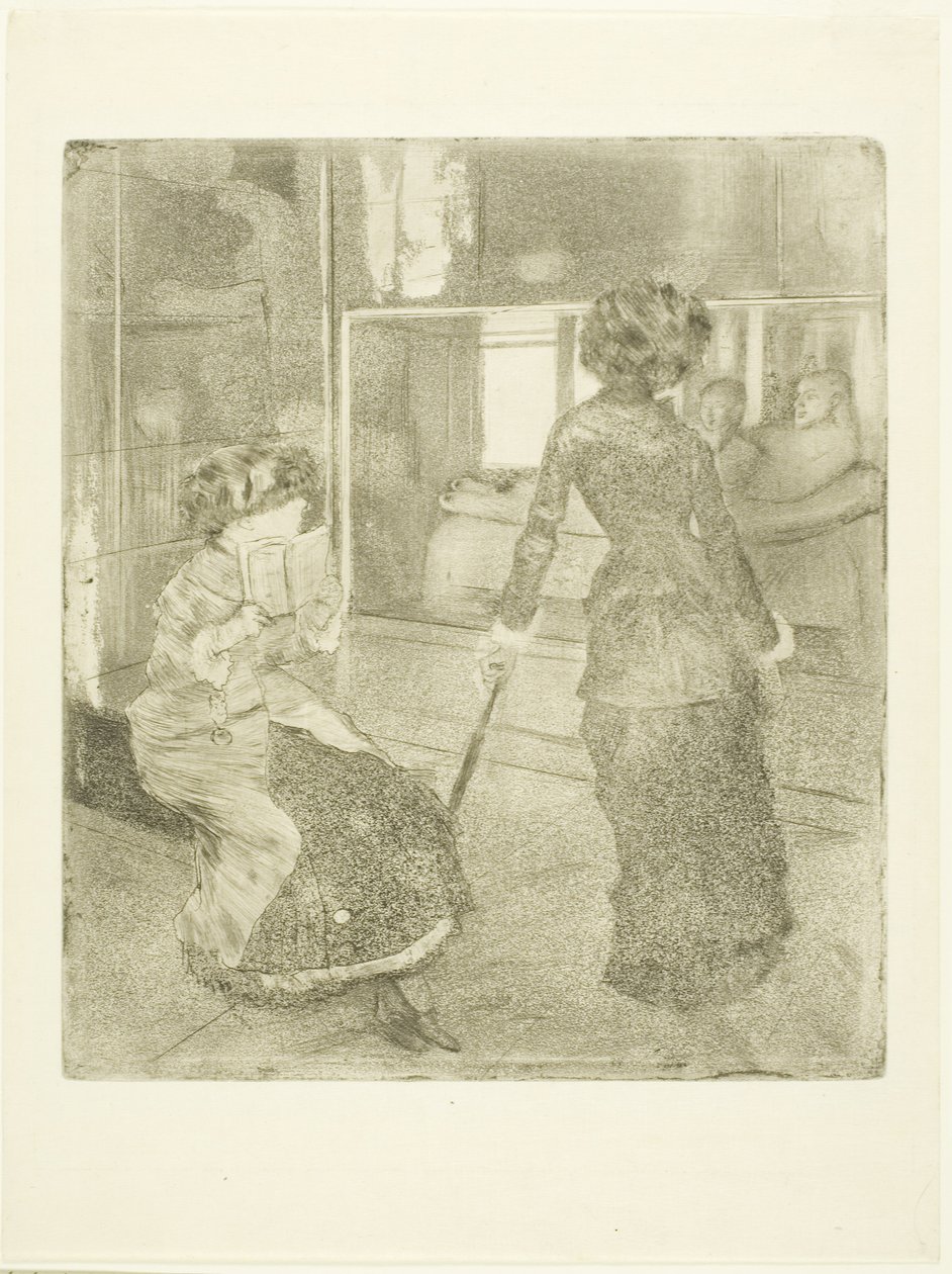 卢浮宫的玛丽·卡萨特（Mary Cassatt）：伊特鲁里亚美术馆，1879年？-80 作者 埃德加·德加