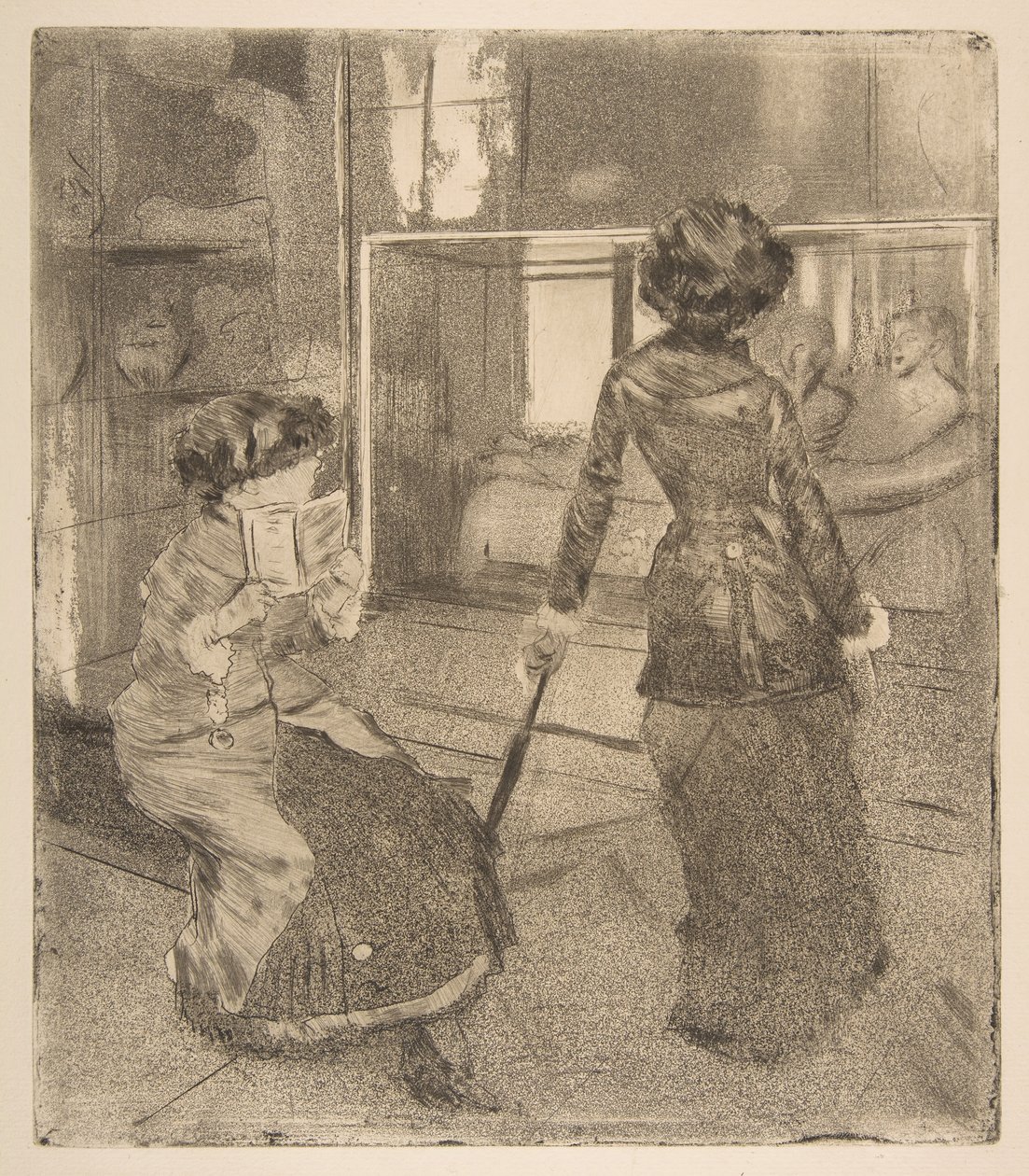 卢浮宫的玛丽·卡萨特（Mary Cassatt）：伊特鲁里亚美术馆，1879-80年。 作者 埃德加·德加