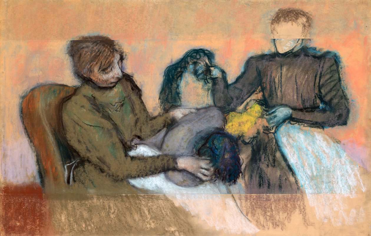 Milliner Furnishing a Hat，1898年 作者 埃德加·德加