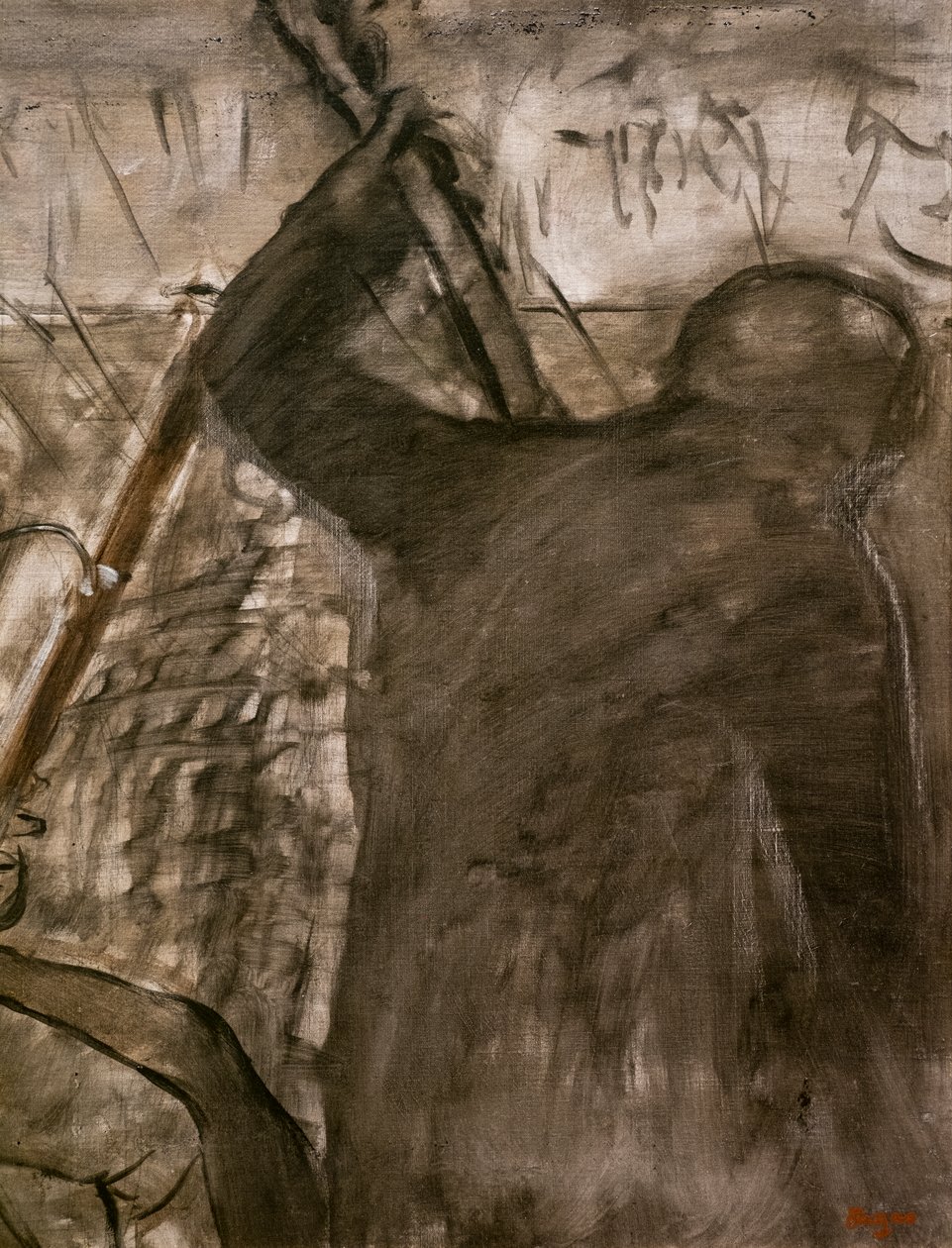 Musicians in the orchestra (detail). Around 1870. Oil on canvas. 作者 埃德加·德加