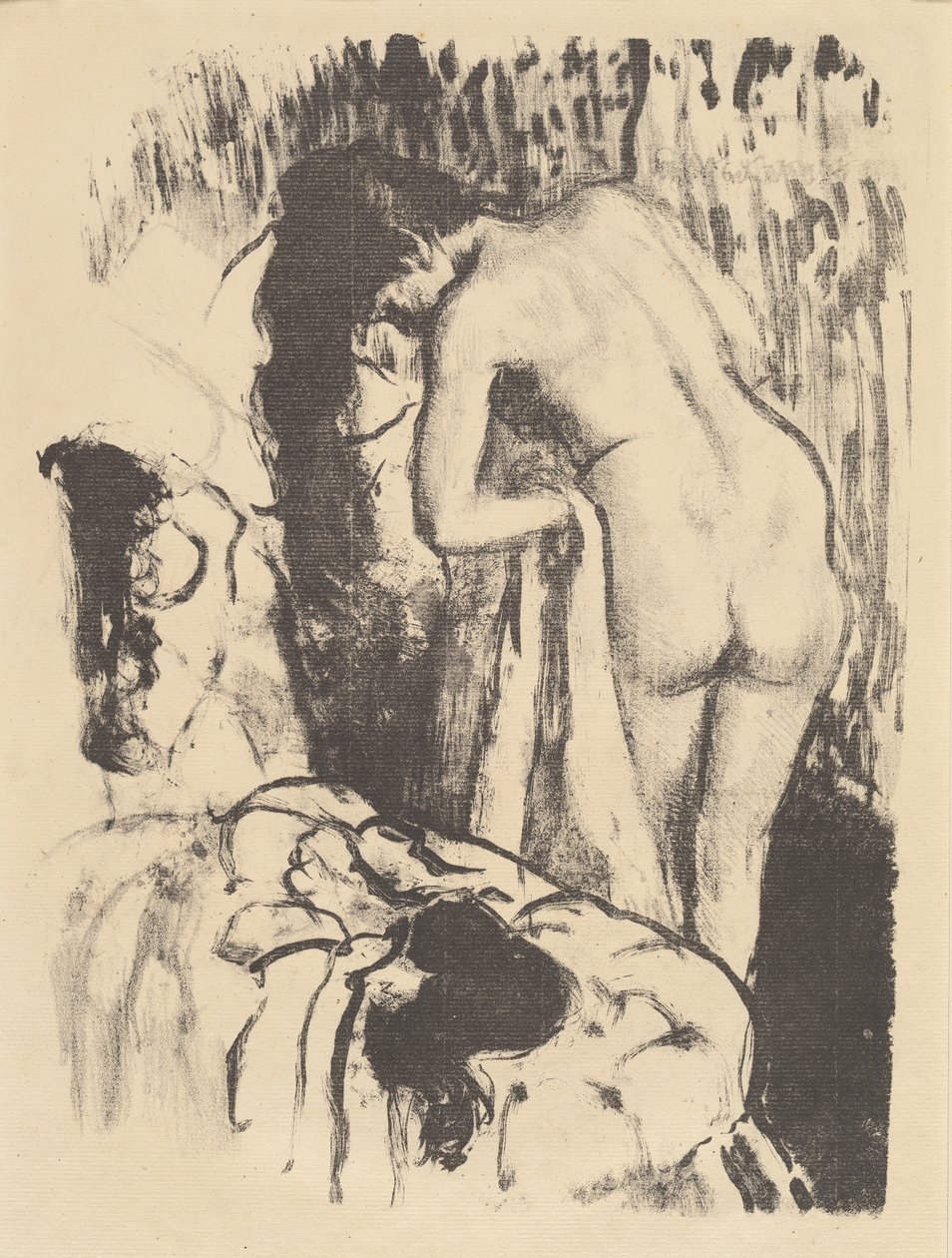 裸体女人站立，干燥自己（女性nout debout，a sa toilette），c.1890 作者 埃德加·德加