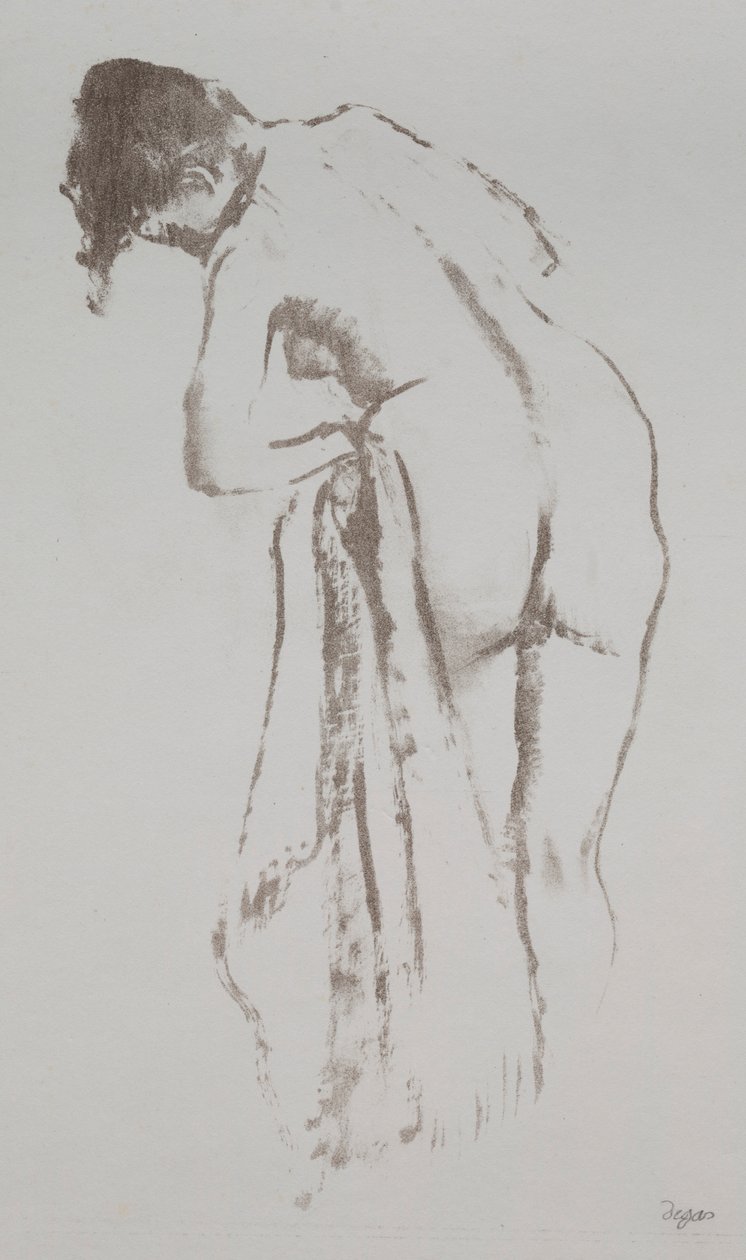裸女用毛巾，站立，1891-192年。 作者 埃德加·德加