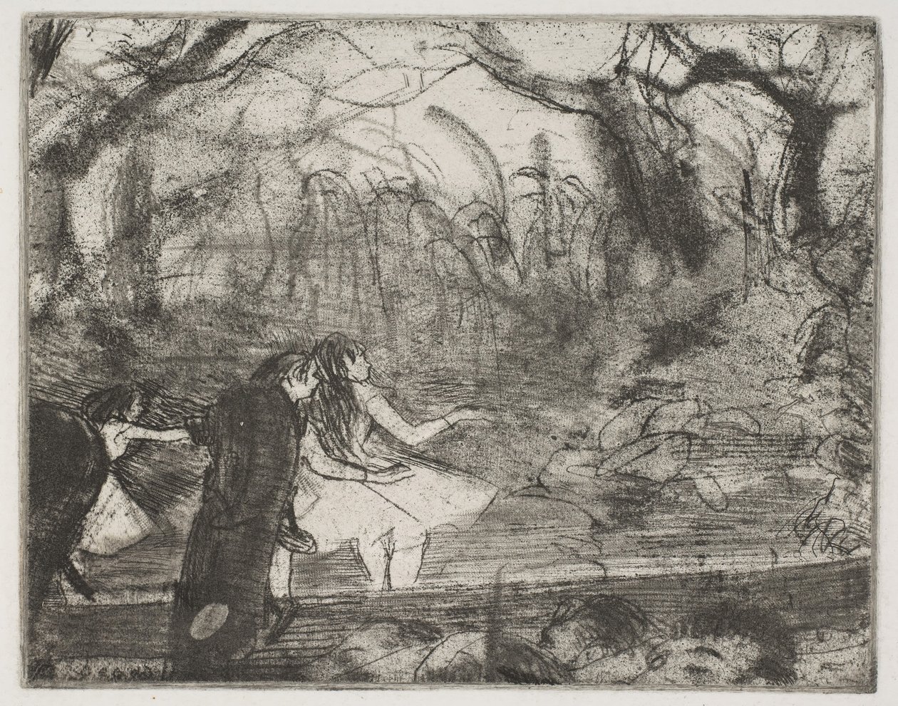 舞台上III，1876-77。 作者 埃德加·德加