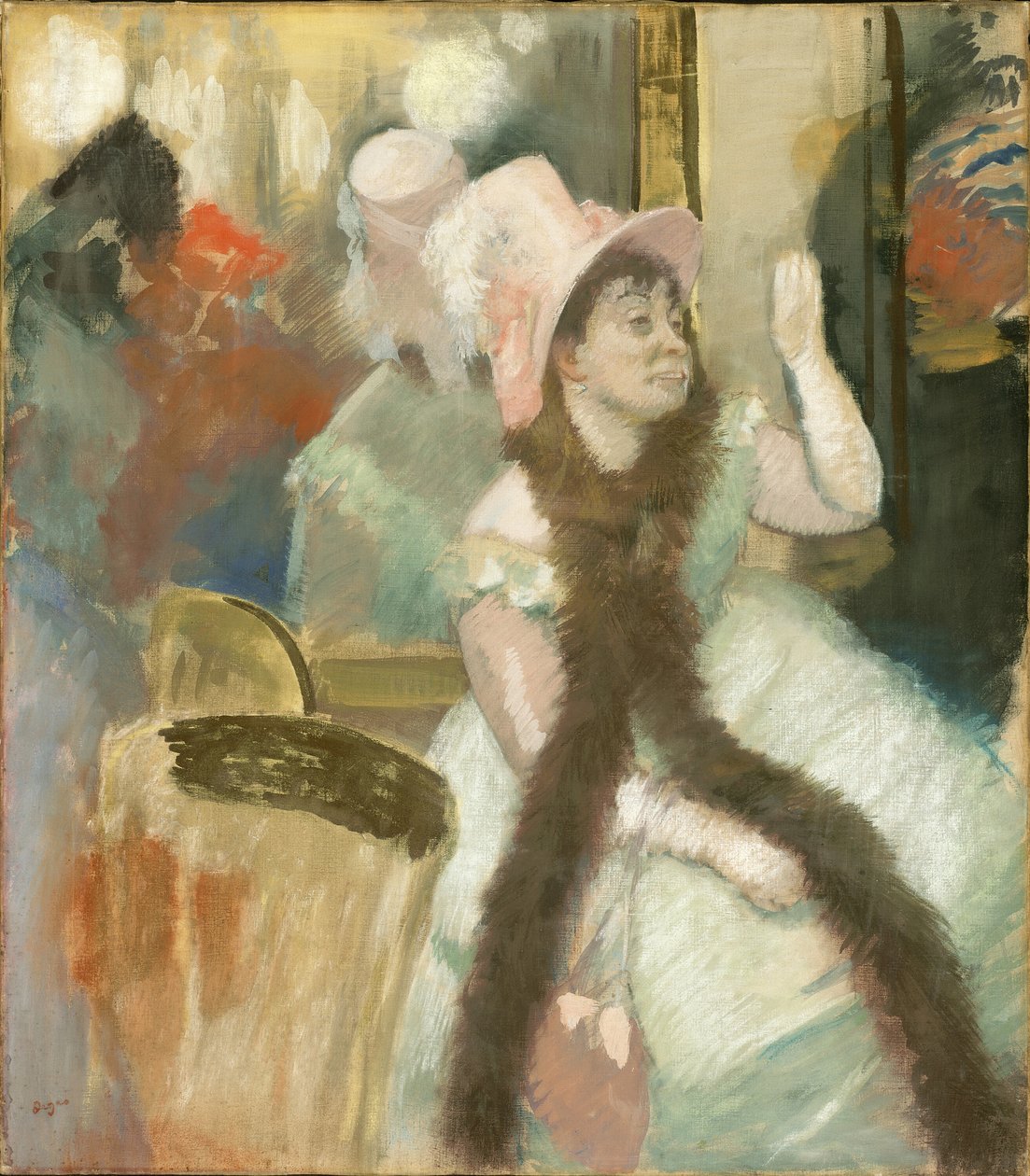 迪茨-莫宁夫人的服装舞会肖像后的肖像，1879年。 作者 埃德加·德加