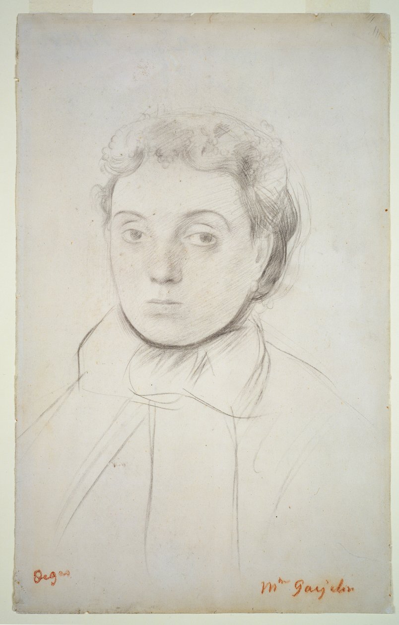 约瑟芬·高耶林 (Joséphine Gaujelin) 肖像，1867 年之前（纸上粉笔） 作者 埃德加·德加
