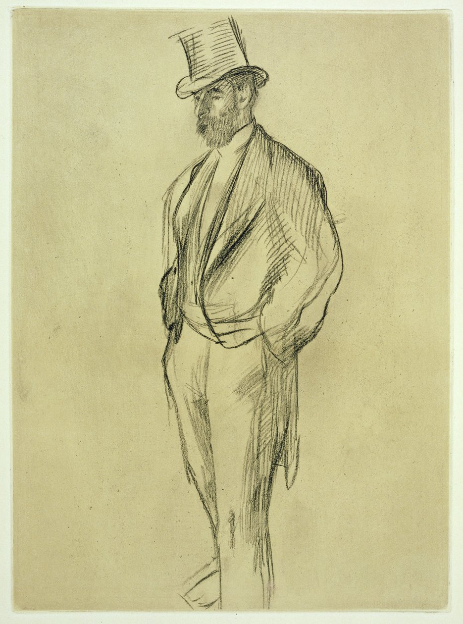 Ludovic Halevy（1834-1908）的肖像，来自Ludovic Halevy的“红衣主教家庭”，1880年代，1938年出版 作者 埃德加·德加