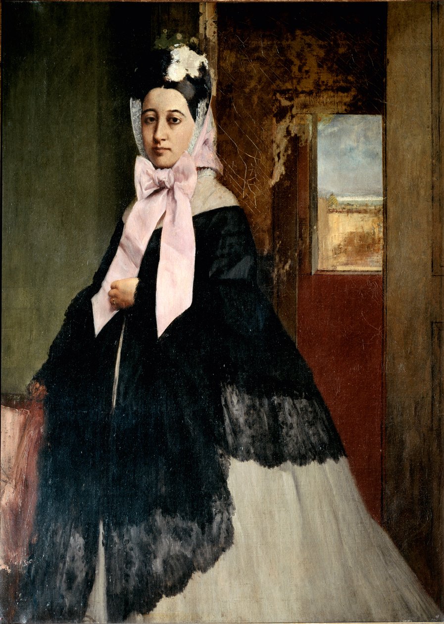 Therese De Gas (Degas) 的肖像，约 1863 年（布面油画） 作者 埃德加·德加