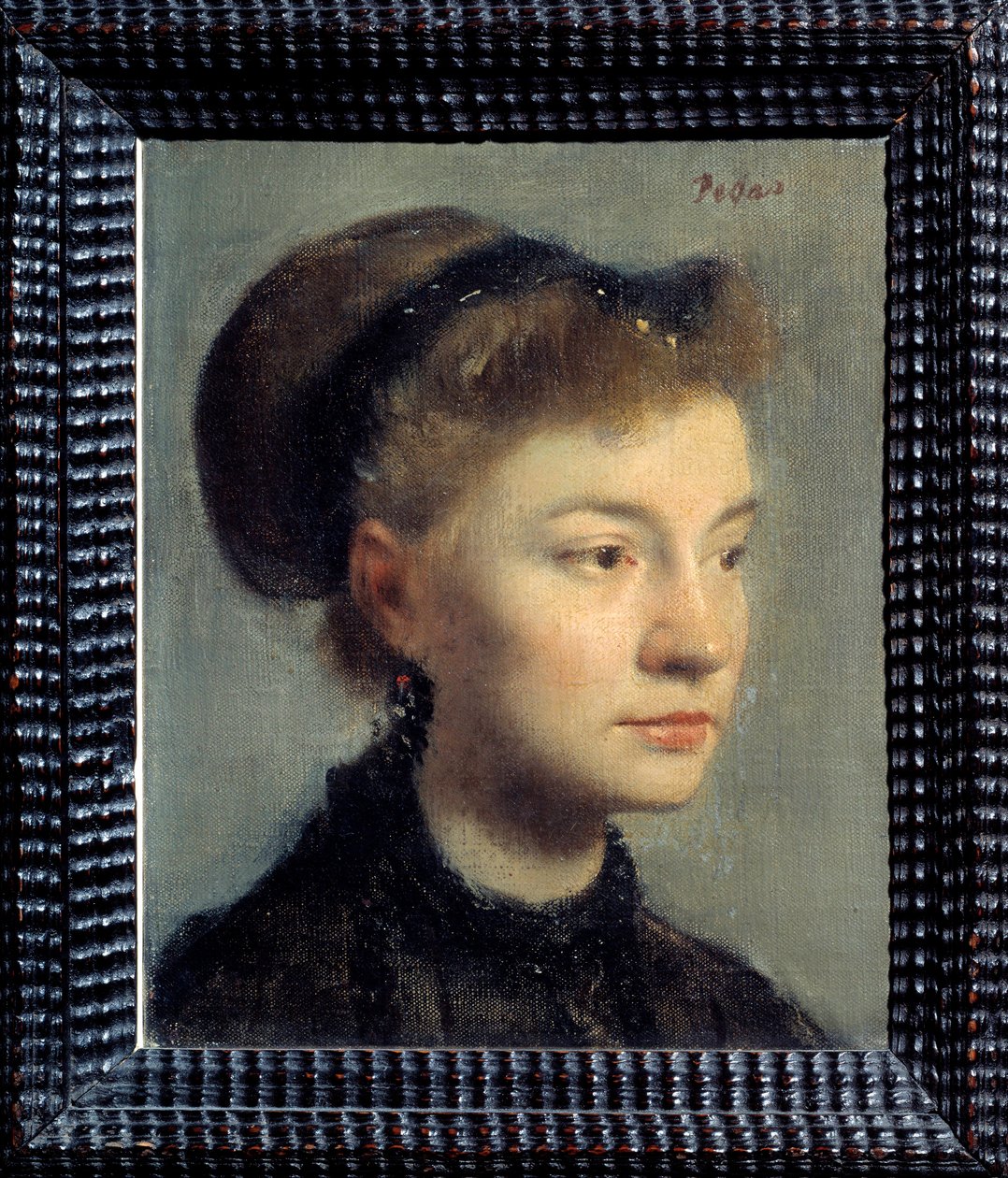 年轻女子的肖像画 埃德加-德加（1834-1917）的作品。1867.Dim.0.27x0.22米。巴黎，奥赛博物馆 作者 埃德加·德加