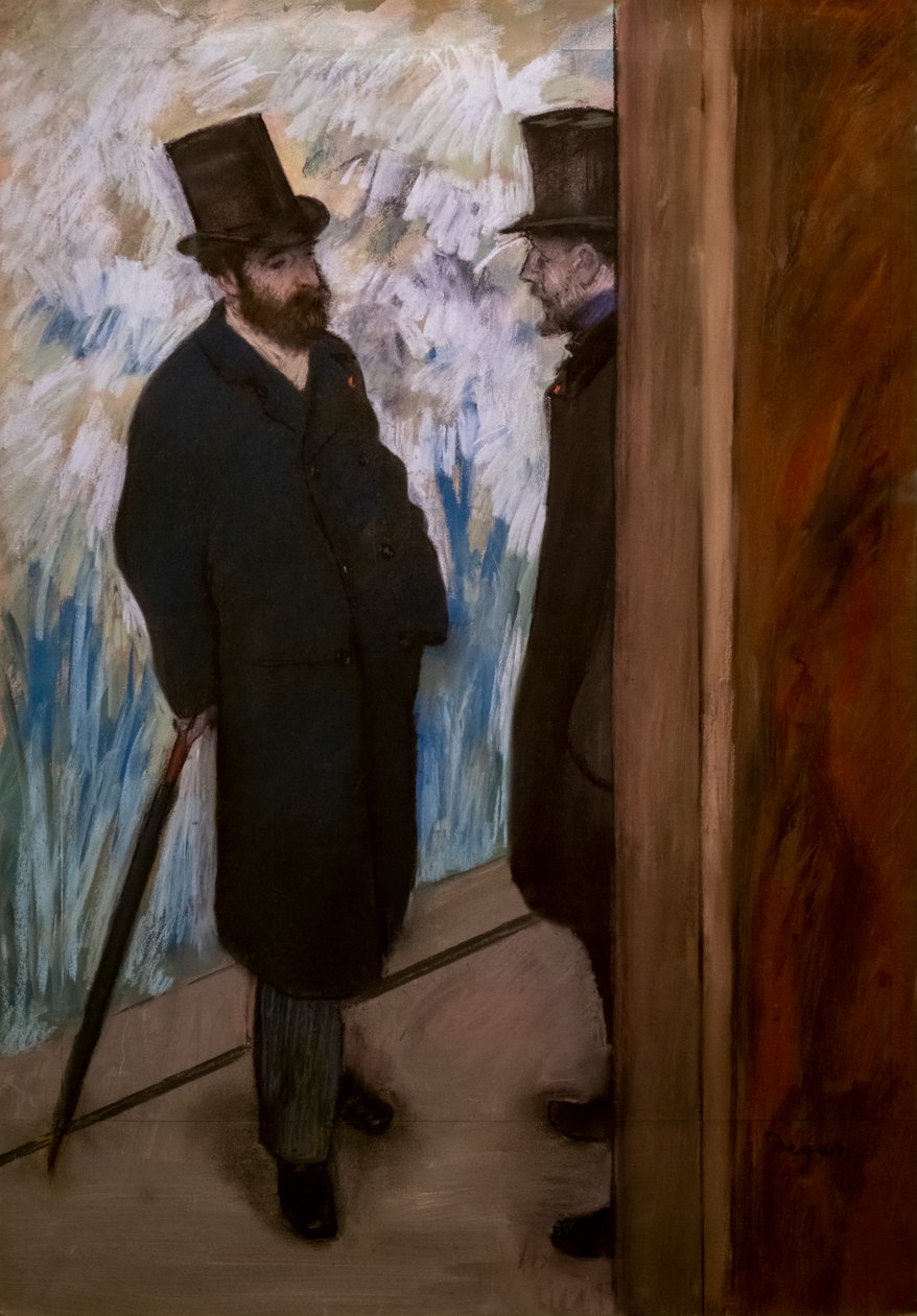现场的朋友肖像（也称为“Ludovic Halevy 和 Albert Boulanger-Cave 的肖像”）。 1879. 纸上粉彩。 作者 埃德加·德加