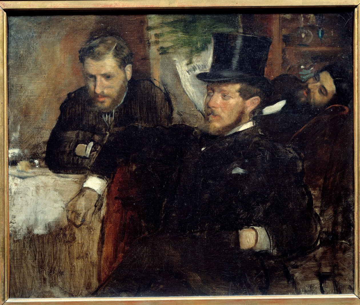 工程师 Jeantaud (1840-1906)、Livert 和 Laine (1841-1888) 的肖像，艺术家的朋友 画作 Edgar Degas (1834-1917) 1871 Sun。 0,38x0,47 m 巴黎，奥赛博物馆 作者 埃德加·德加