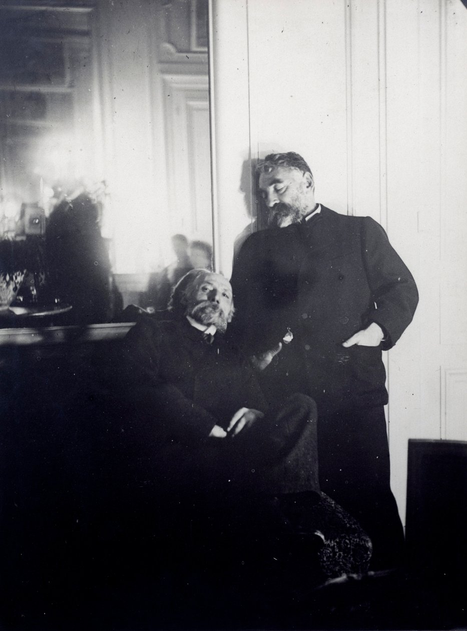 诗人Stephane Mallarme（1842-1898）和画家Auguste Renoir（1841-1919）的肖像。埃德加-德加（1834-1917）的摄影诏书 1895年 巴黎，雅克-杜塞特图书馆 作者 埃德加·德加