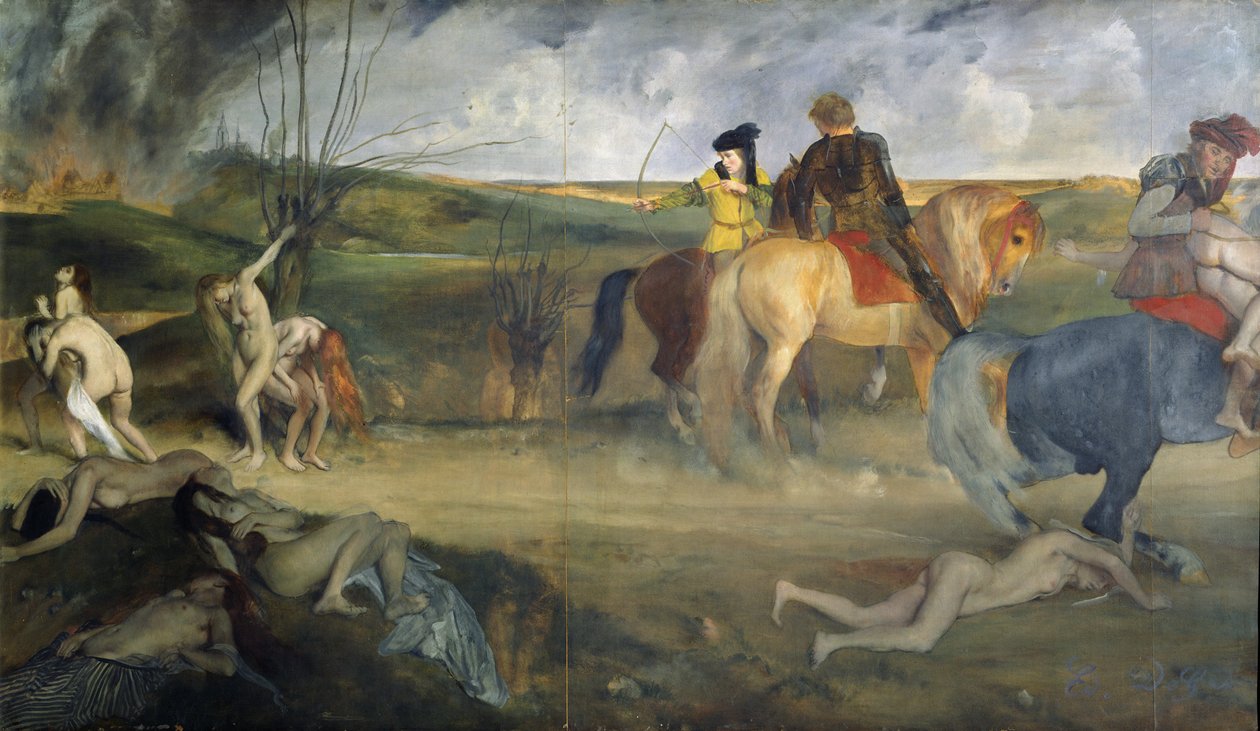 中世纪战争场景，约 1865 年（布面油画） 作者 埃德加·德加