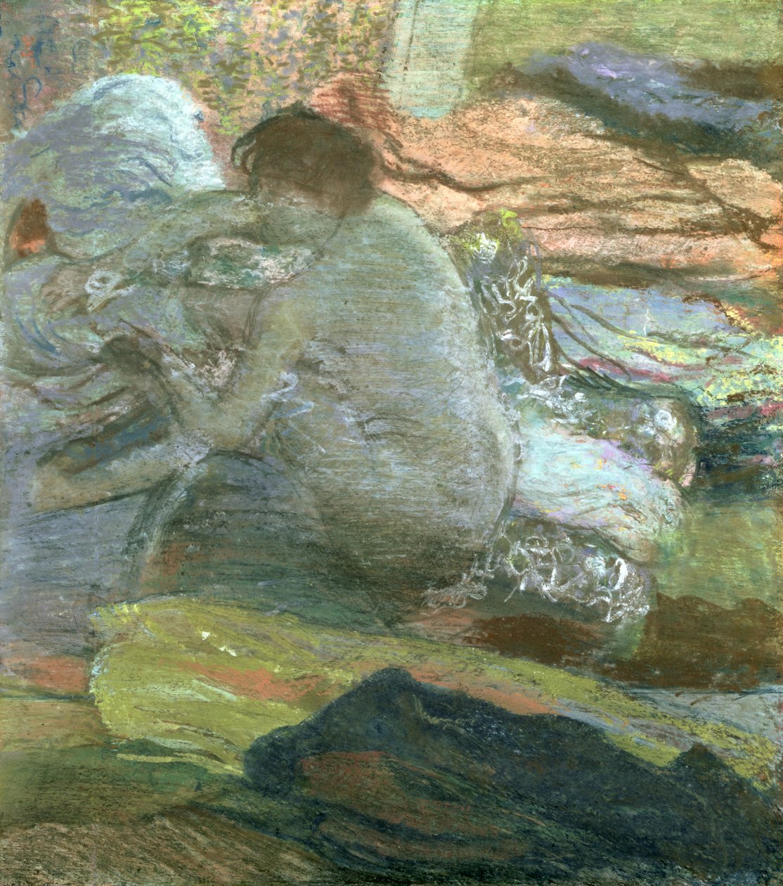 坐着的女人，她的脚擦干，约1893年 作者 埃德加·德加