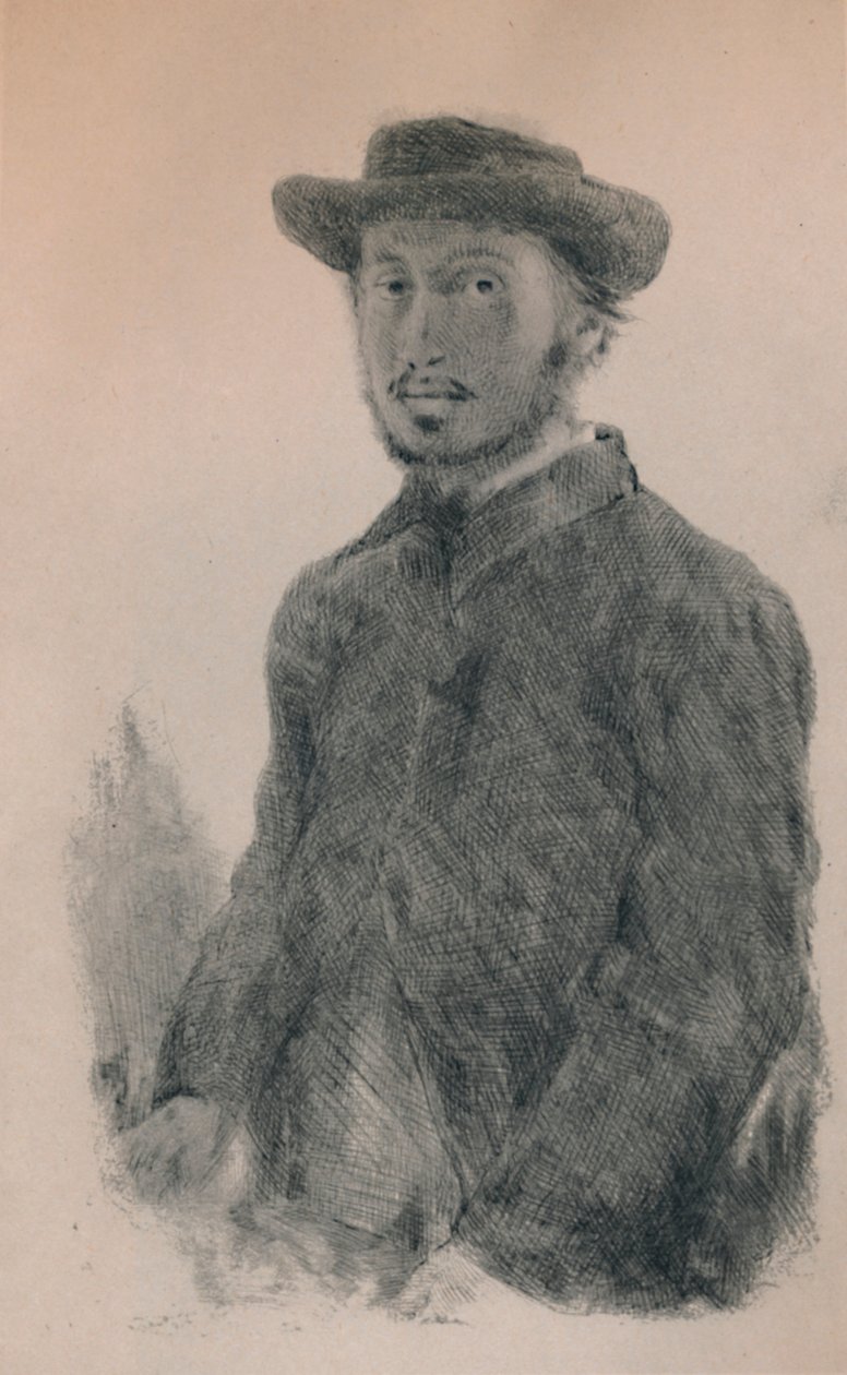 自画像，约1860年代，1946年 作者 埃德加·德加