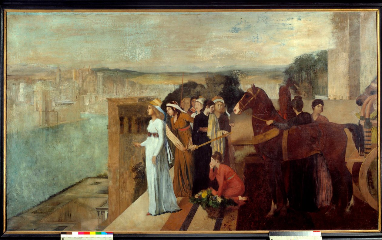 塞米拉米斯建筑巴比伦塞米拉米斯（Semiramide），亚述和巴比伦的传奇女王，在幼发拉底河岸边沉思这座将成为世界七大奇迹之一的城市。 埃德加·德加 (Edgar Degas) (1834-1917) 的画作，1861 年 1,51x2,58 作者 埃德加·德加