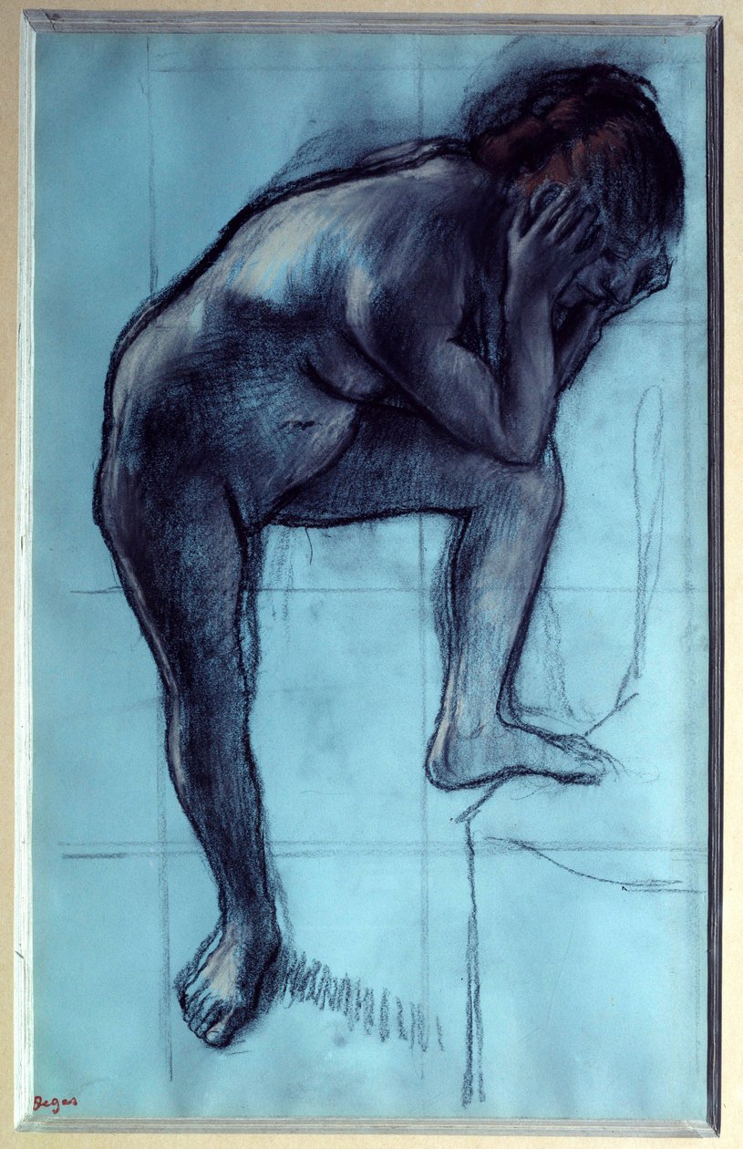 站立的裸体女人 蜡笔和木炭 – 埃德加德加 (1834-1917) 1883 年 0,49x0,3 m 巴黎，奥赛博物馆 作者 埃德加·德加