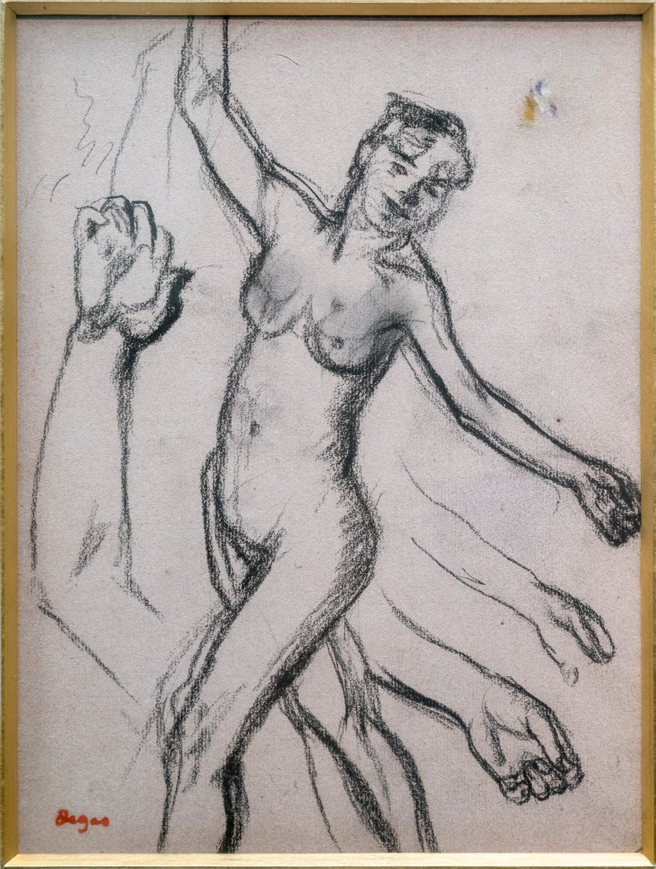 一个女人的研究。1878年，纸上炭笔画。 作者 埃德加·德加