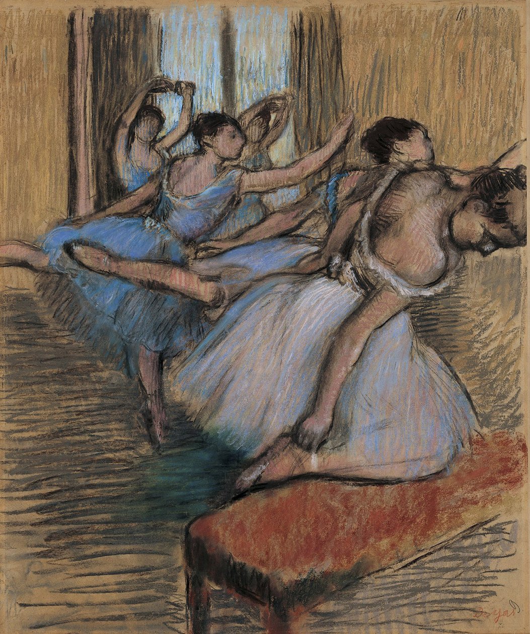 舞者，c.1900（粉彩和纸上的木炭） 作者 埃德加·德加