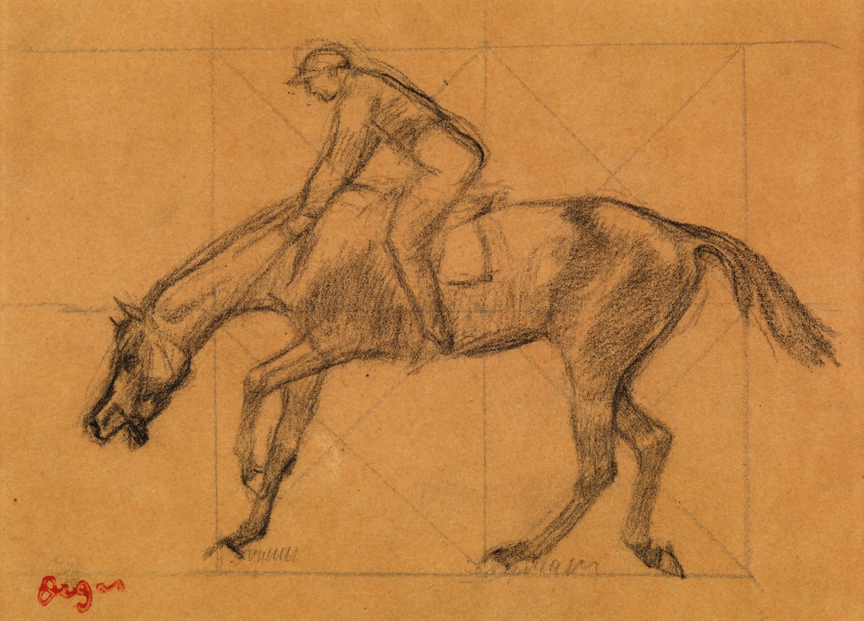 比赛结束》，约 1882 年（着色纸上的粉笔画） 作者 埃德加·德加
