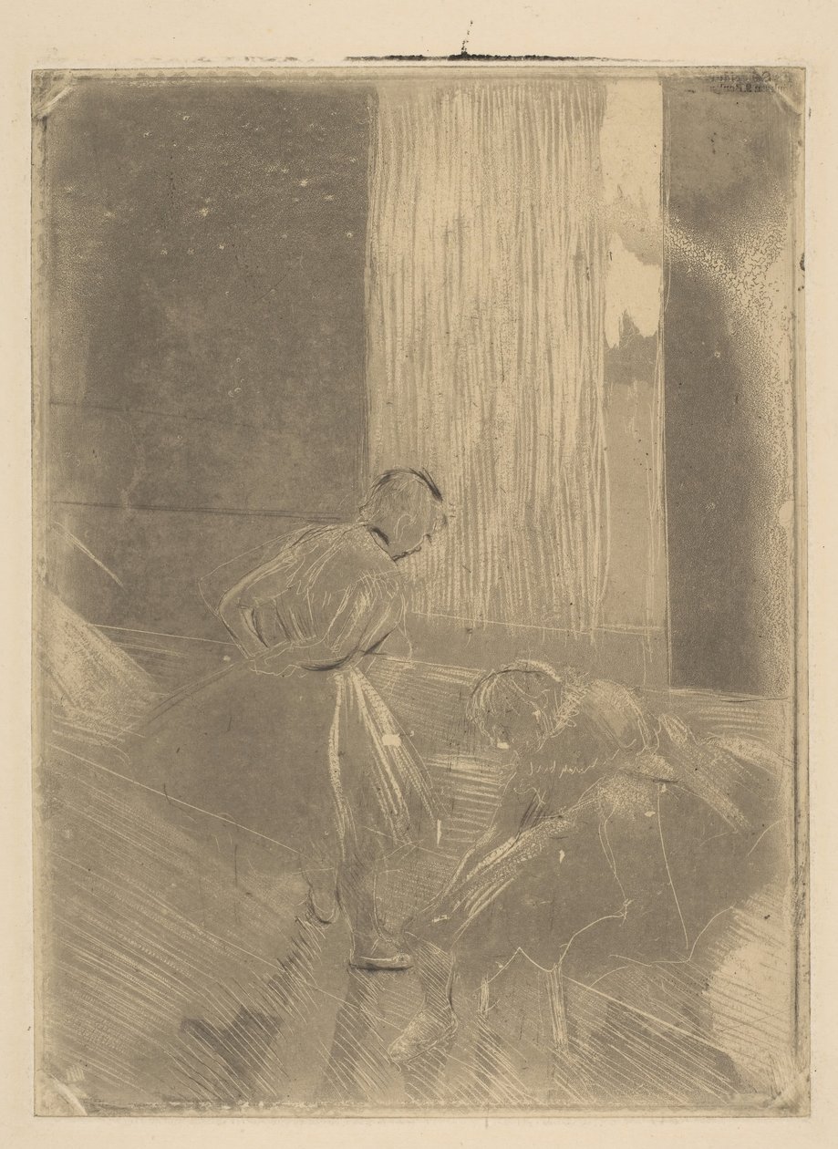 排练室的两名舞者，1877-78年。 作者 埃德加·德加