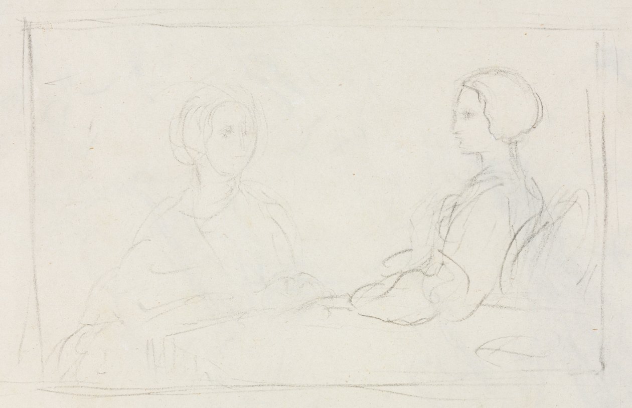 两位女主角，1856-1860年。 作者 埃德加·德加