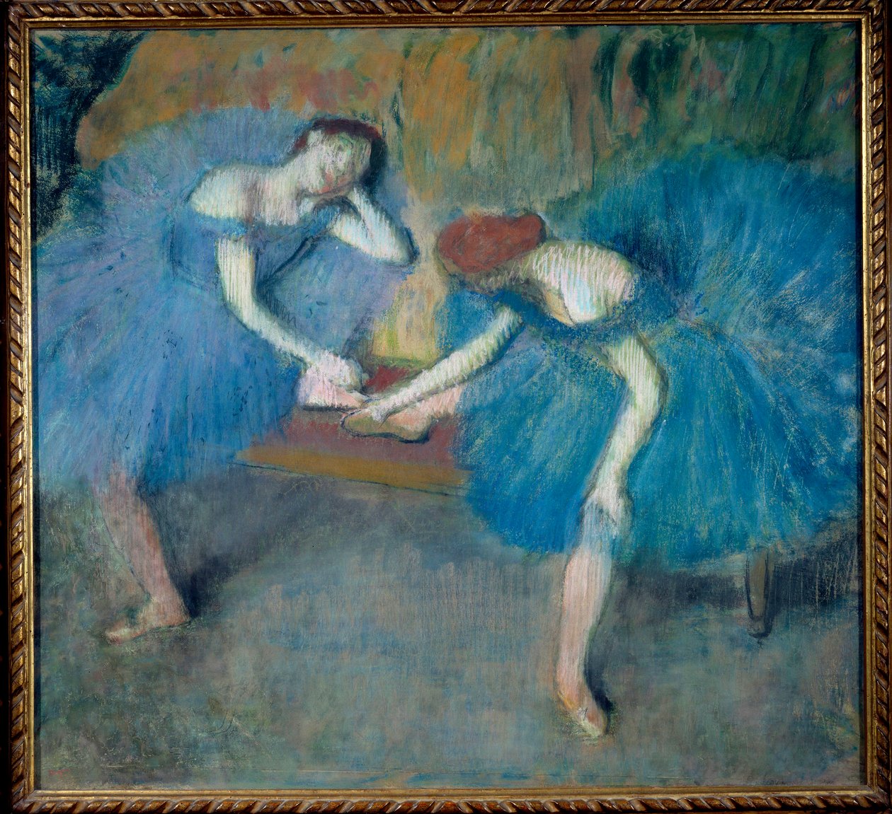 Two dancers at rest Pastel on Belgian paper by Edgar Degas (1834-1917). 1898 Sun. 0,92x1,03 m Paris, musee d