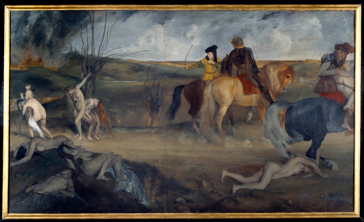 Edgar Degas (1834-1917) 1861 年画的中世纪战争场景。 0,85x1,47 m 巴黎，奥赛博物馆 作者 埃德加·德加