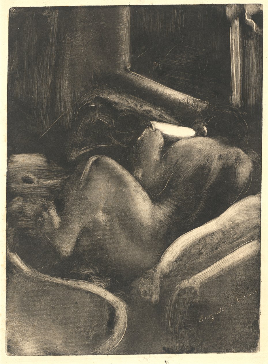 阅读Liseuse的女人，约1885年。 作者 埃德加·德加