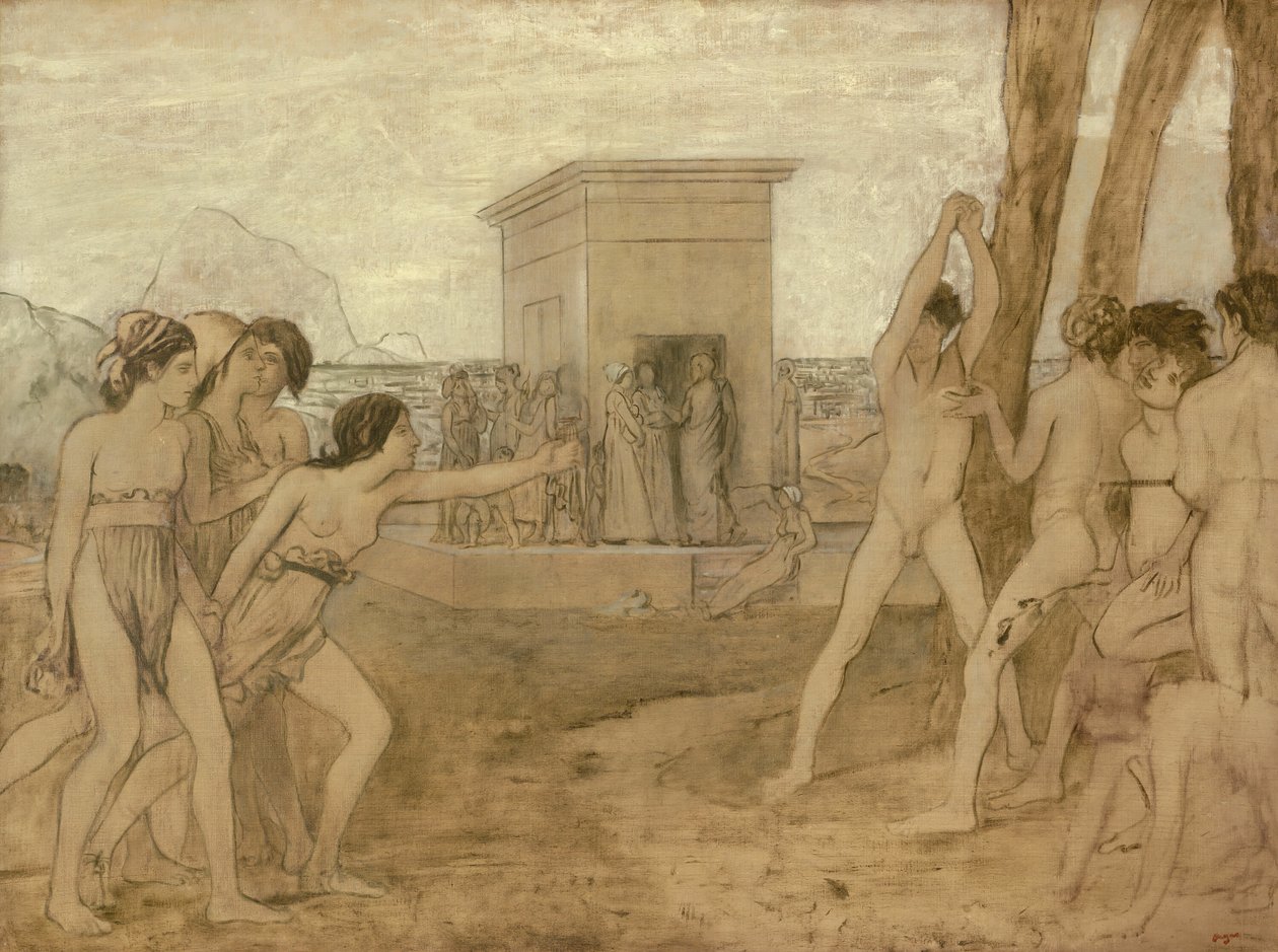 年轻的斯巴达女孩向男孩挑战，约1860年。 作者 埃德加·德加