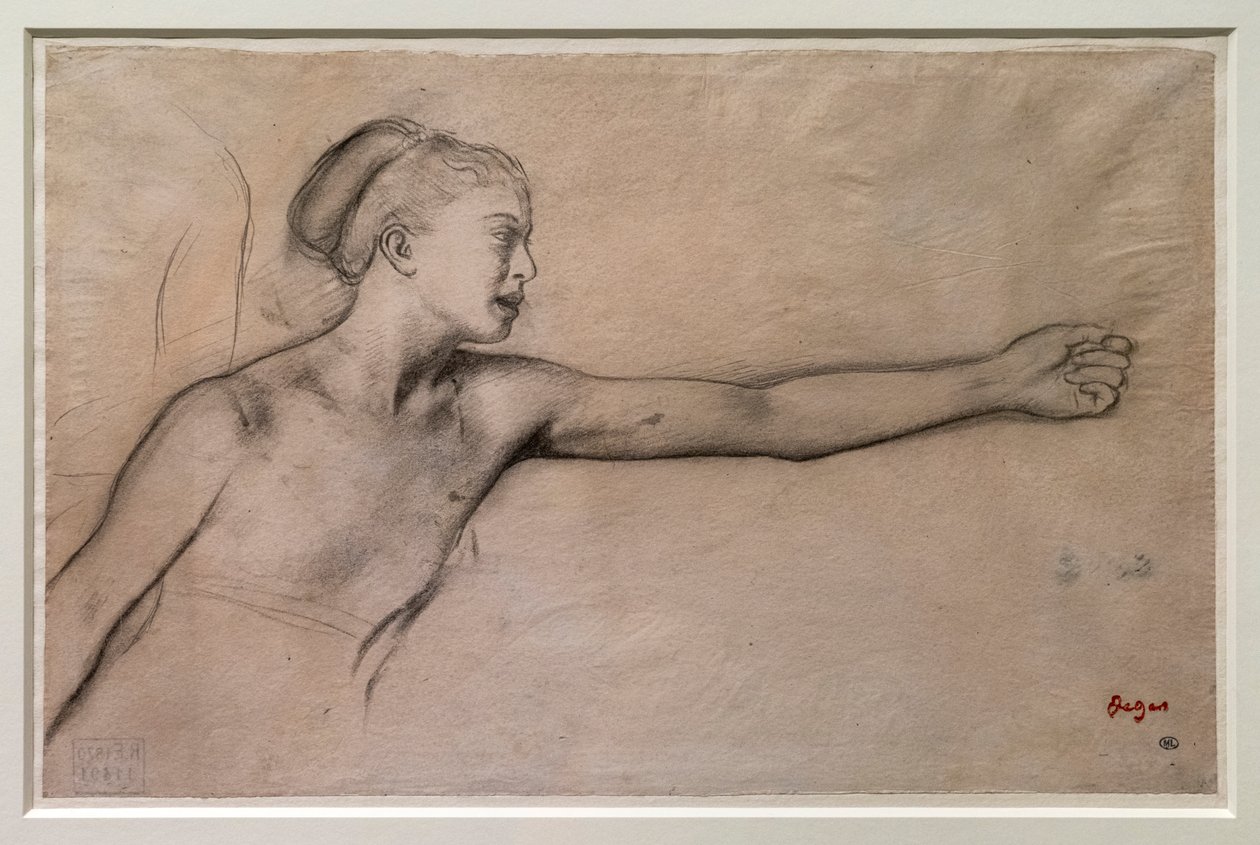 Young Spartan girl (study for “Little Spartan girls provoking boys”). Around 1860-1862. Black pencil, graphite, blends on tracing paper. 作者 埃德加·德加