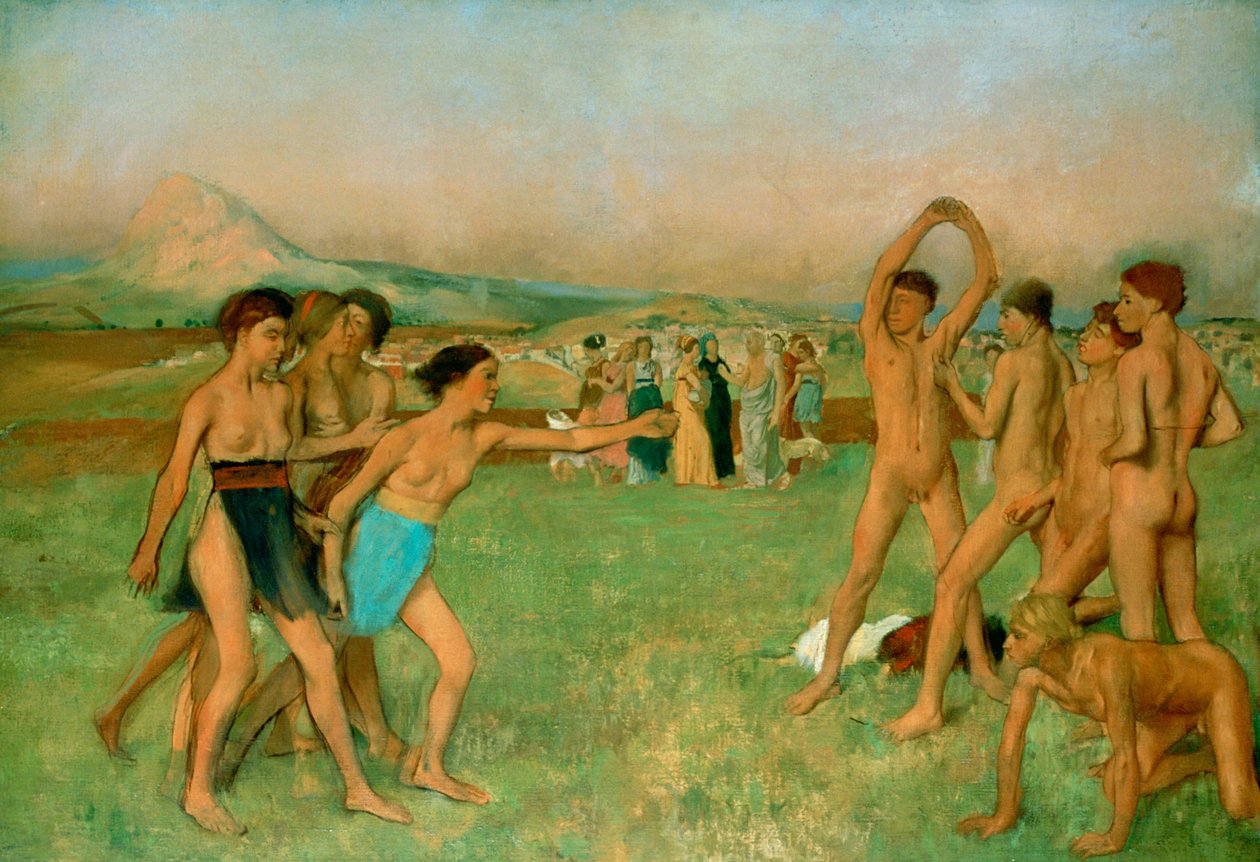 年轻的斯巴达人运动，c1860 作者 埃德加·德加