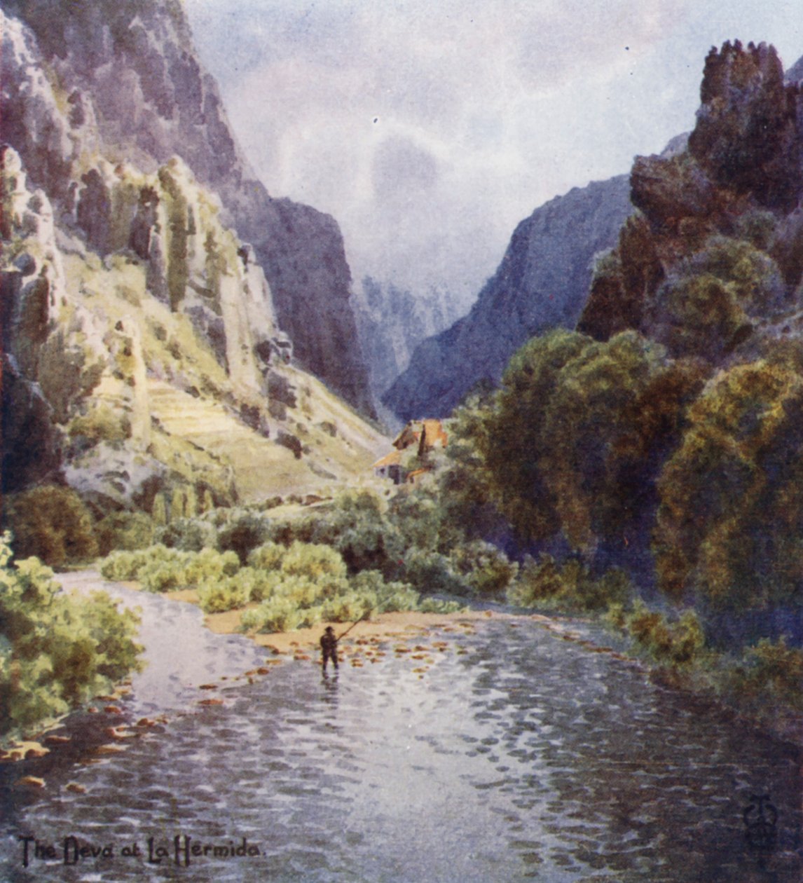 西班牙北部：德瓦峡谷，拉赫米达（彩色石版画） 作者 埃德加 TA 威格拉姆