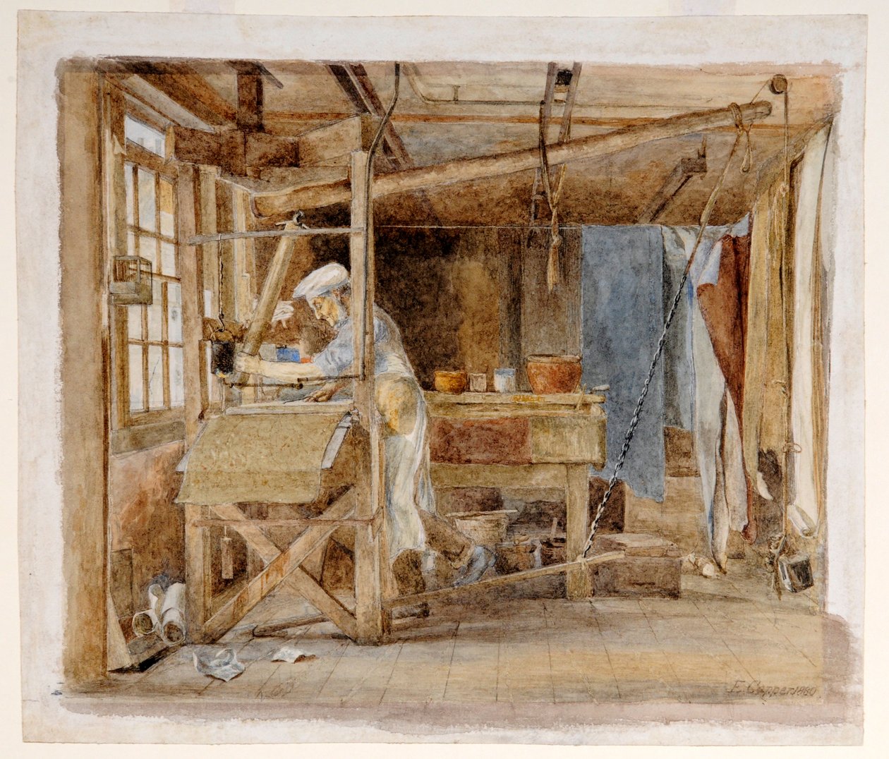伦敦伊斯灵顿利物浦路杰弗里公司的版画印刷，约 1880 年（纸本水彩） 作者 伊迪丝·凯珀（Edith Capper）