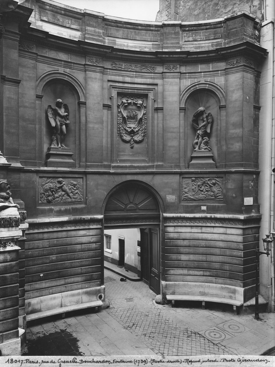 四季喷泉的视图，右侧部分，rue de Grenelle，1739-46（详细信息）（另请参阅346093,346094,346096,346097） 作者 埃德梅·布查顿