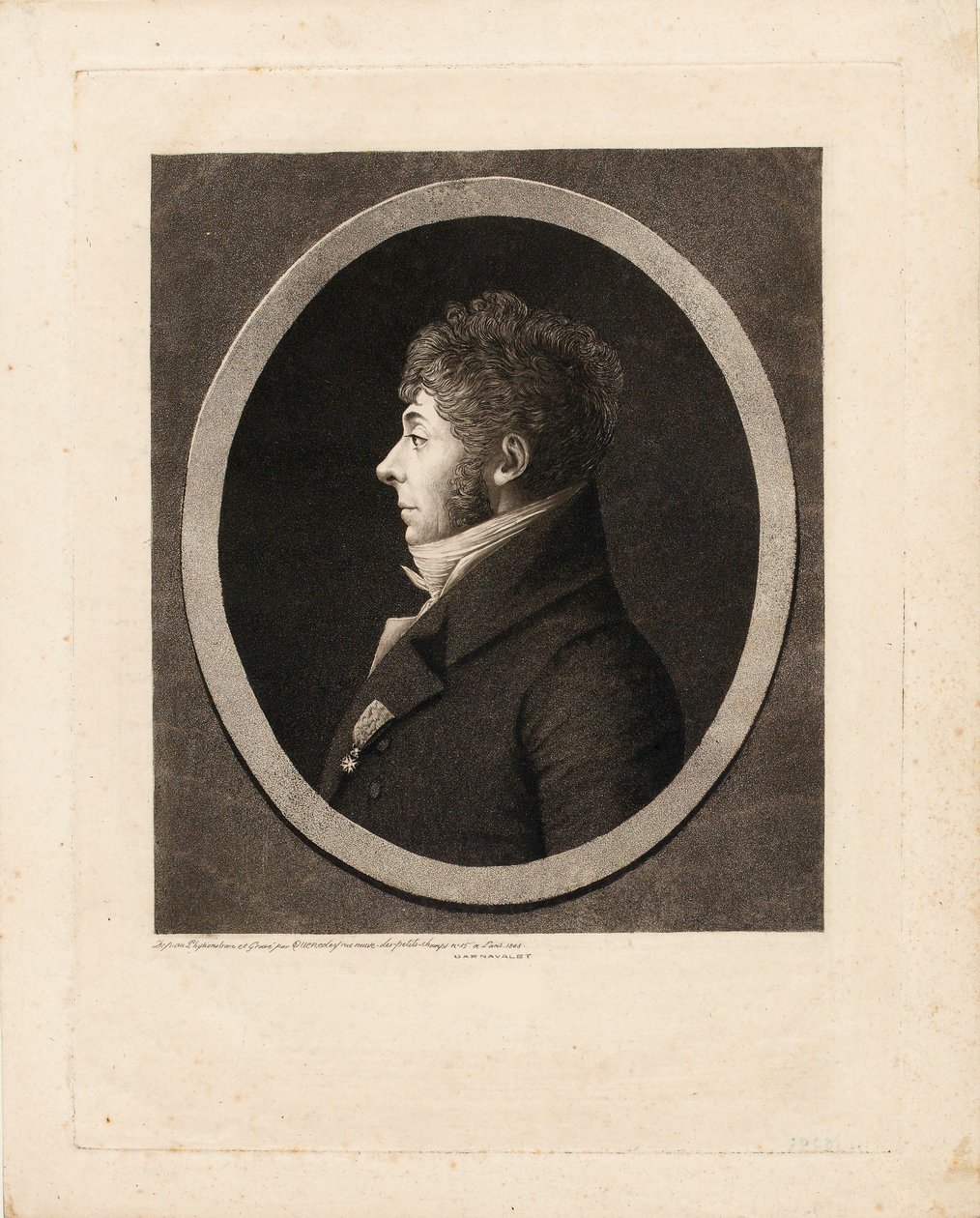 作曲家艾蒂安-尼古拉-梅胡尔的肖像，1763-1817。 作者 艾德梅·昆尼迪