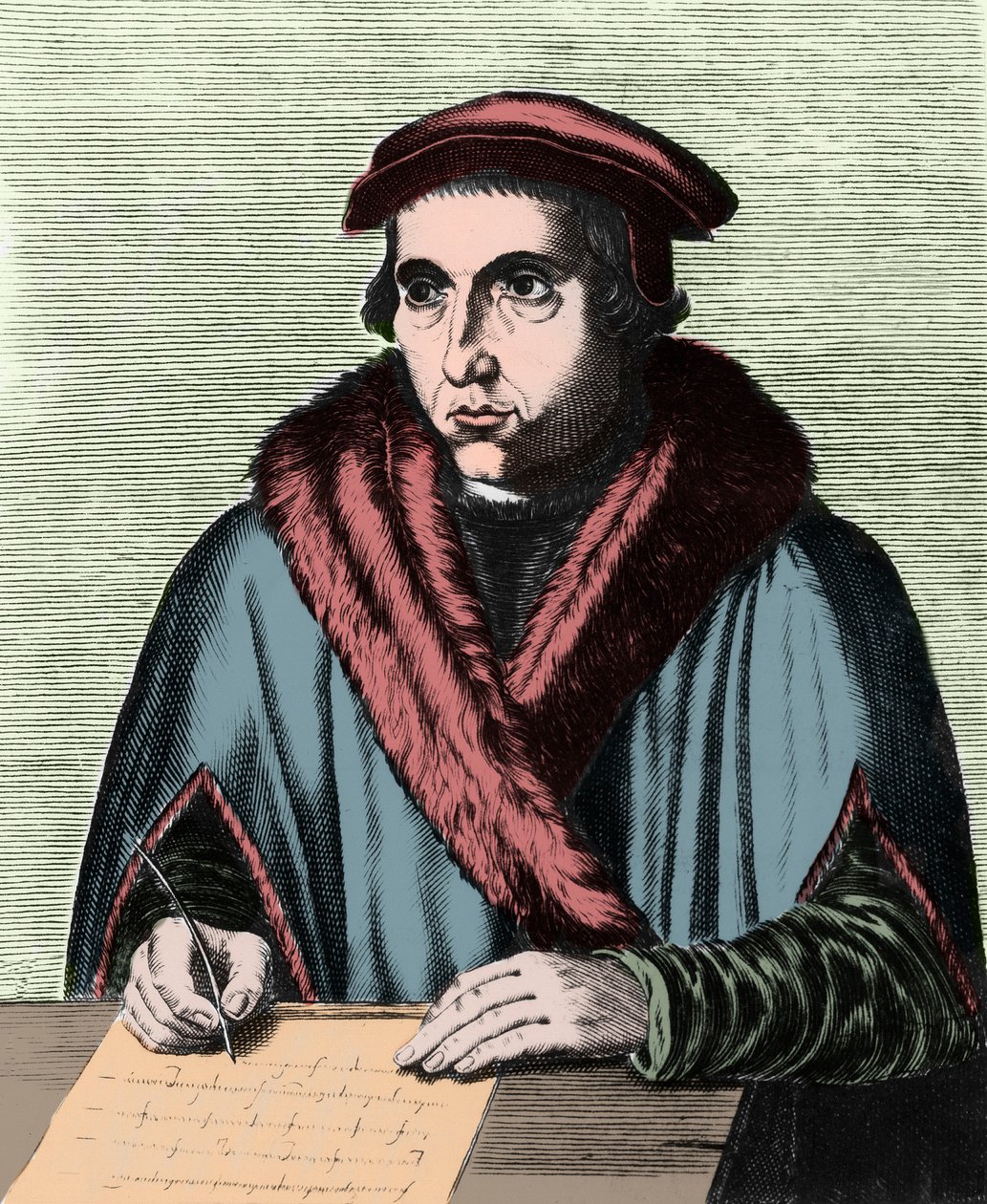 西班牙人文主义者和哲学家Juan Luis Vives的肖像（1492-1540）。 作者 埃德米·德·布洛诺瓦（Edme de Boulonois）