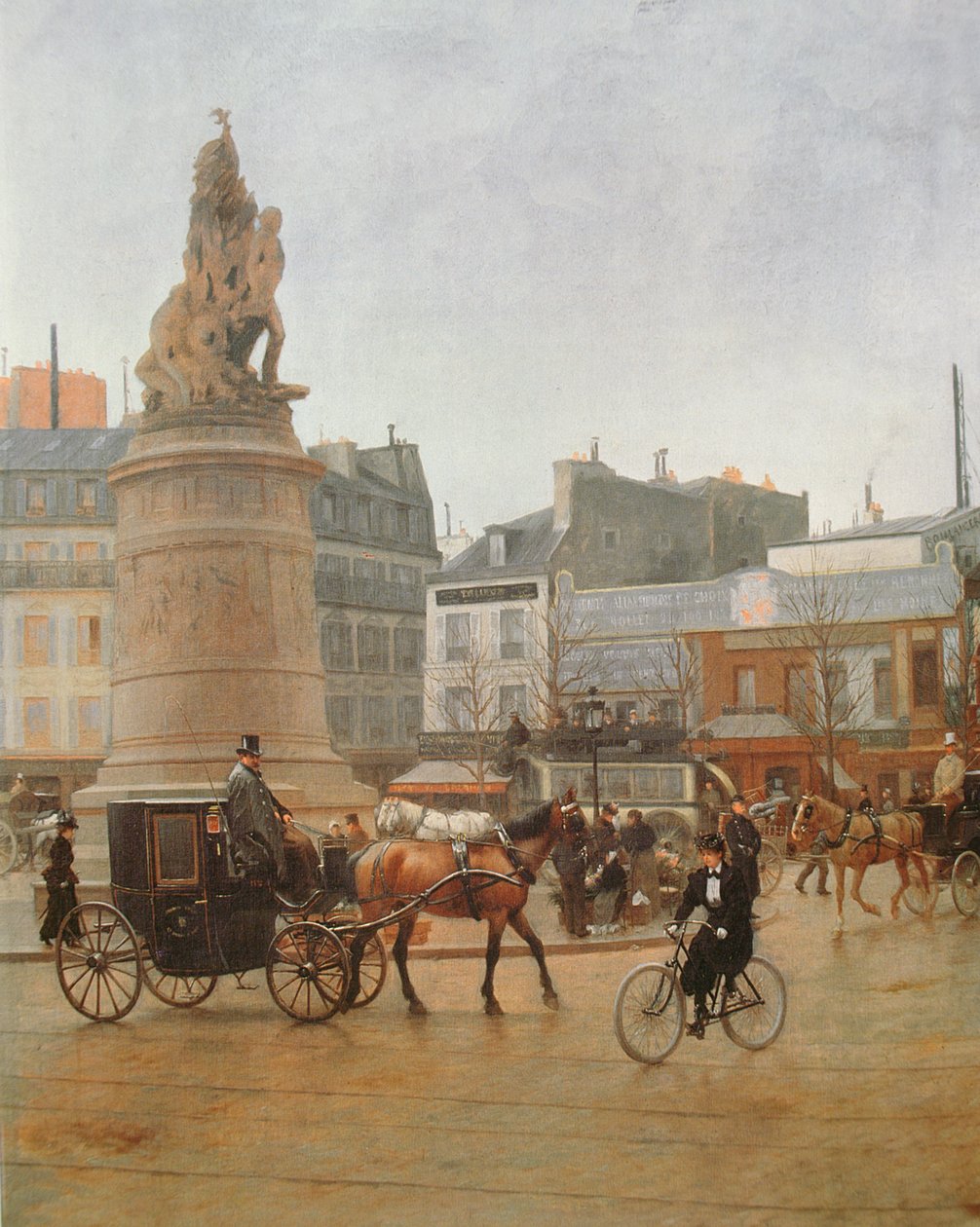 La Place Clichy，巴黎，1896年油画细节27890 作者 埃德蒙·乔治·格兰德