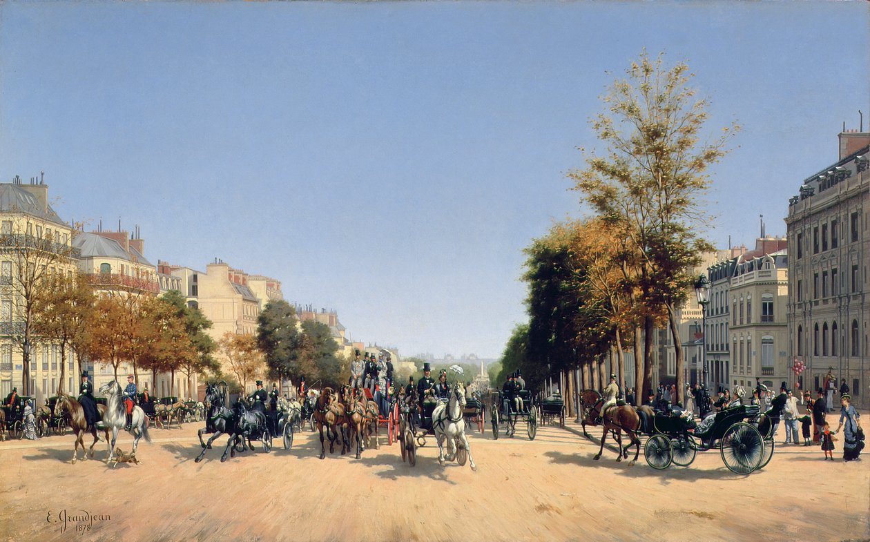 从1878年的Place de l&39;Etoile看香榭丽舍大街 作者 埃德蒙·乔治·格兰德