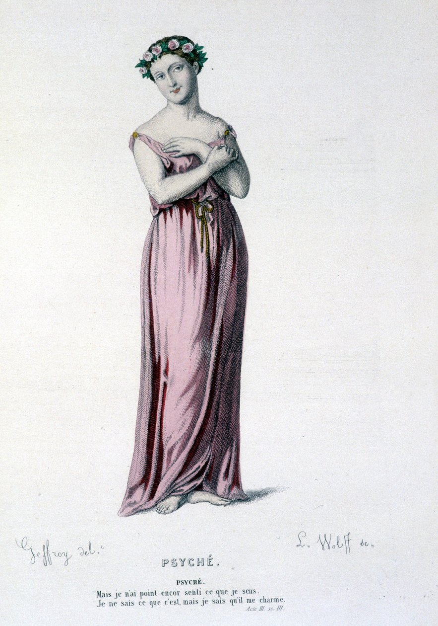 悲剧喜剧和芭蕾舞剧 Psyche, Moliere et Corneille - Full Theatre 中 Psyche 的角色：（Corneille 戏剧集）由 Geffroy 绘制，由 L. Wolff 雕刻。 Laplace, Sanchez et Cie, 巴黎 1884 作者 埃德蒙·艾梅·弗洛伦丁·杰弗罗伊