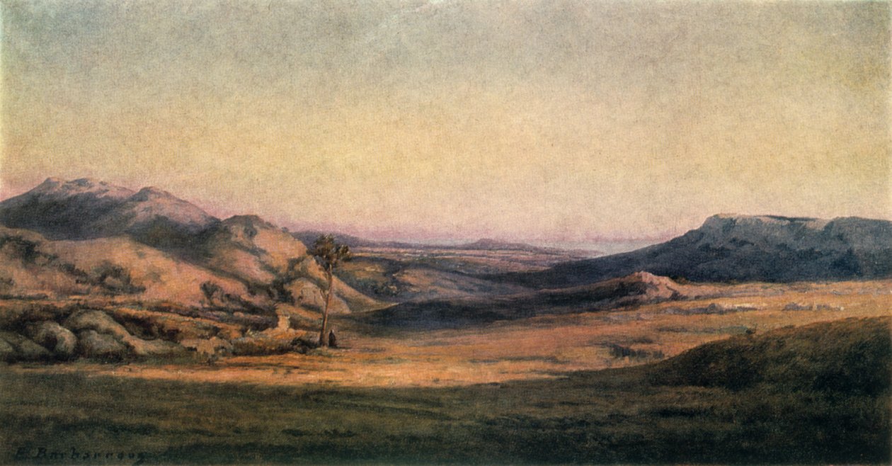 山水画，标题不详 作者 埃德蒙·拜巴佐纳（Edmond Baibazzona）