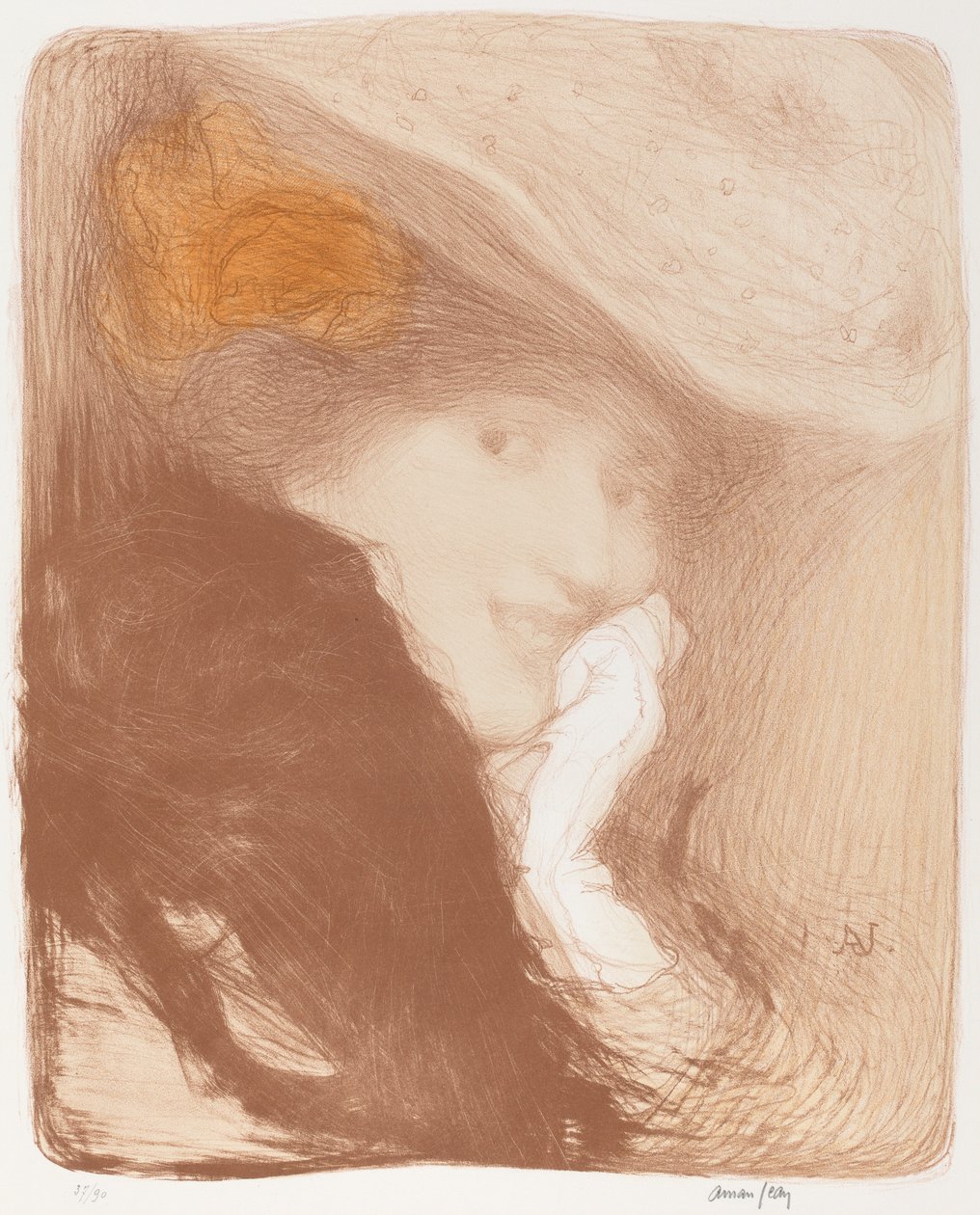 La Rieuse：Albert Besnard夫人, 1897年。 作者 埃德蒙·弗朗索瓦·阿曼·让