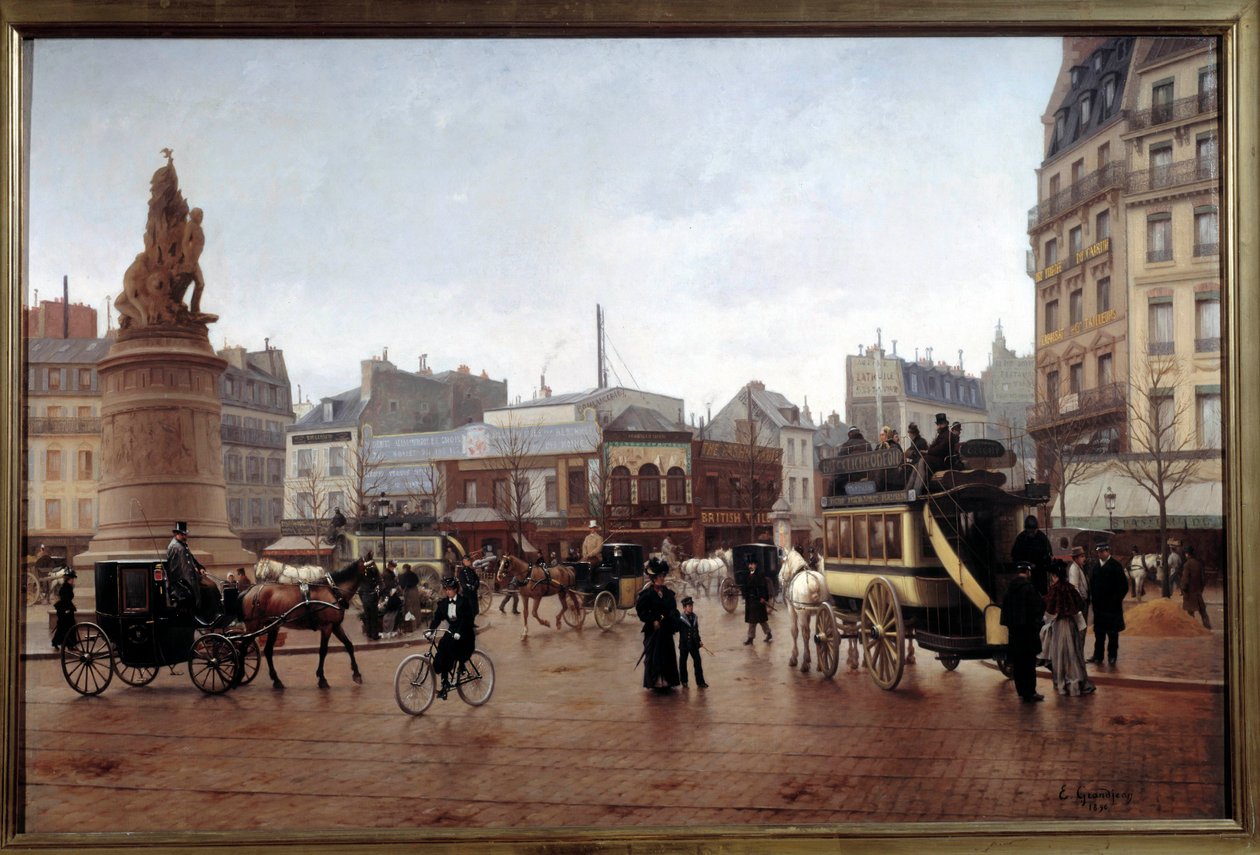1896 年克利希广场景观 埃德蒙·格兰让 (1844-1908) 作画，1896 年 0,85x1,3 m 巴黎，卡纳瓦莱博物馆 作者 埃德蒙·乔治·格兰德