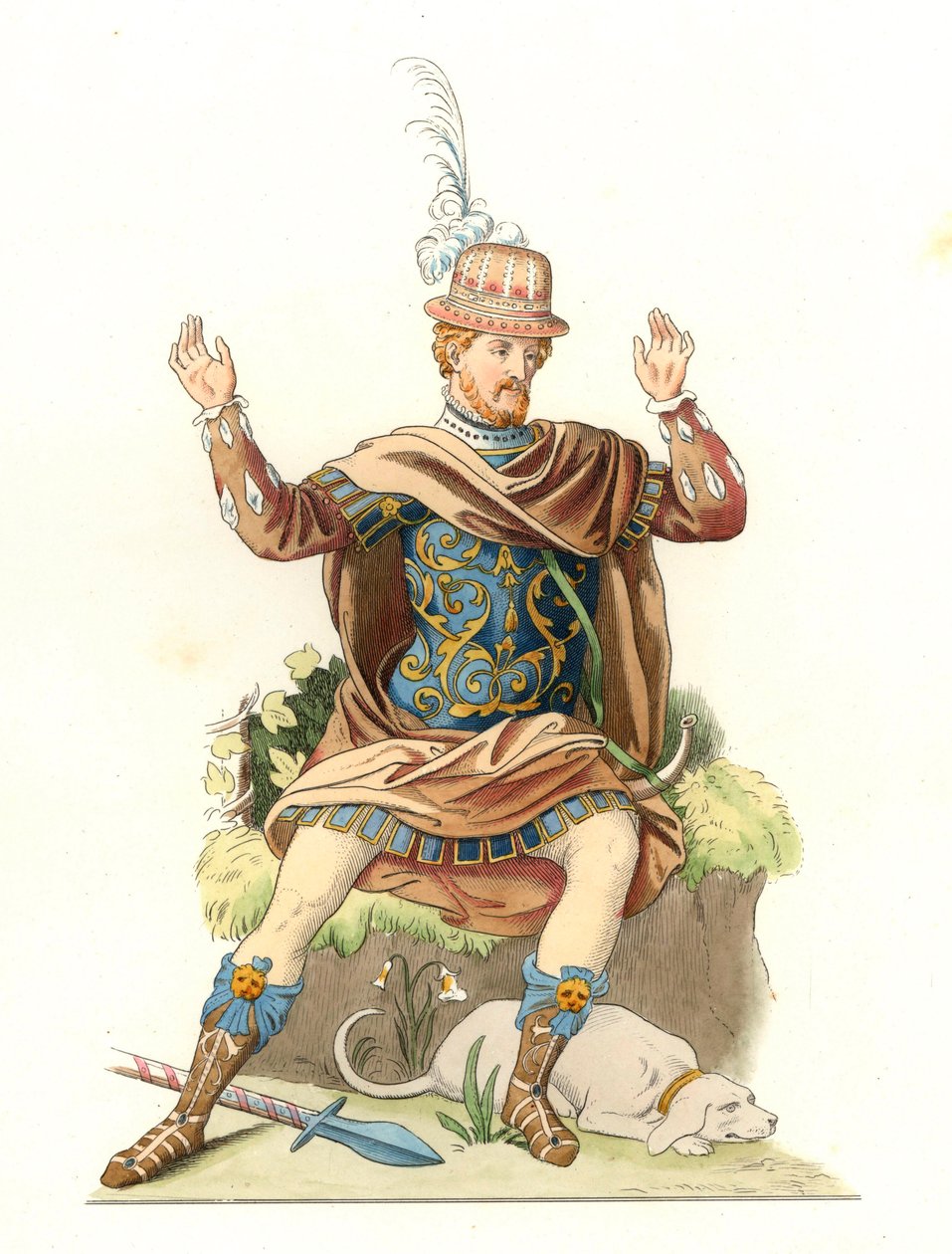 穿着古装的法国绅士 作者 Edmond Lechevallier-Chevignard