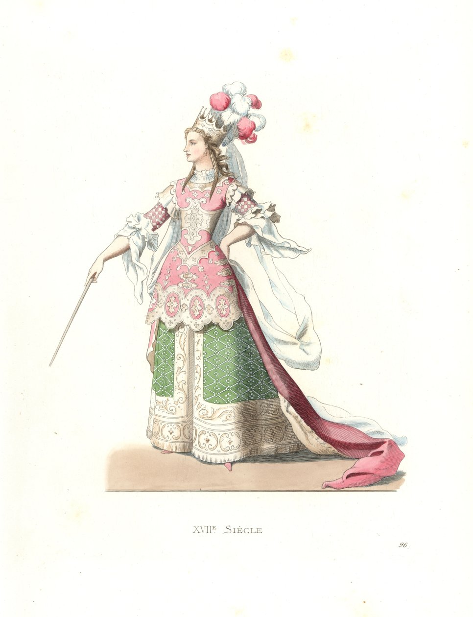 穿着芭蕾舞服装的法国妇女 作者 Edmond Lechevallier-Chevignard