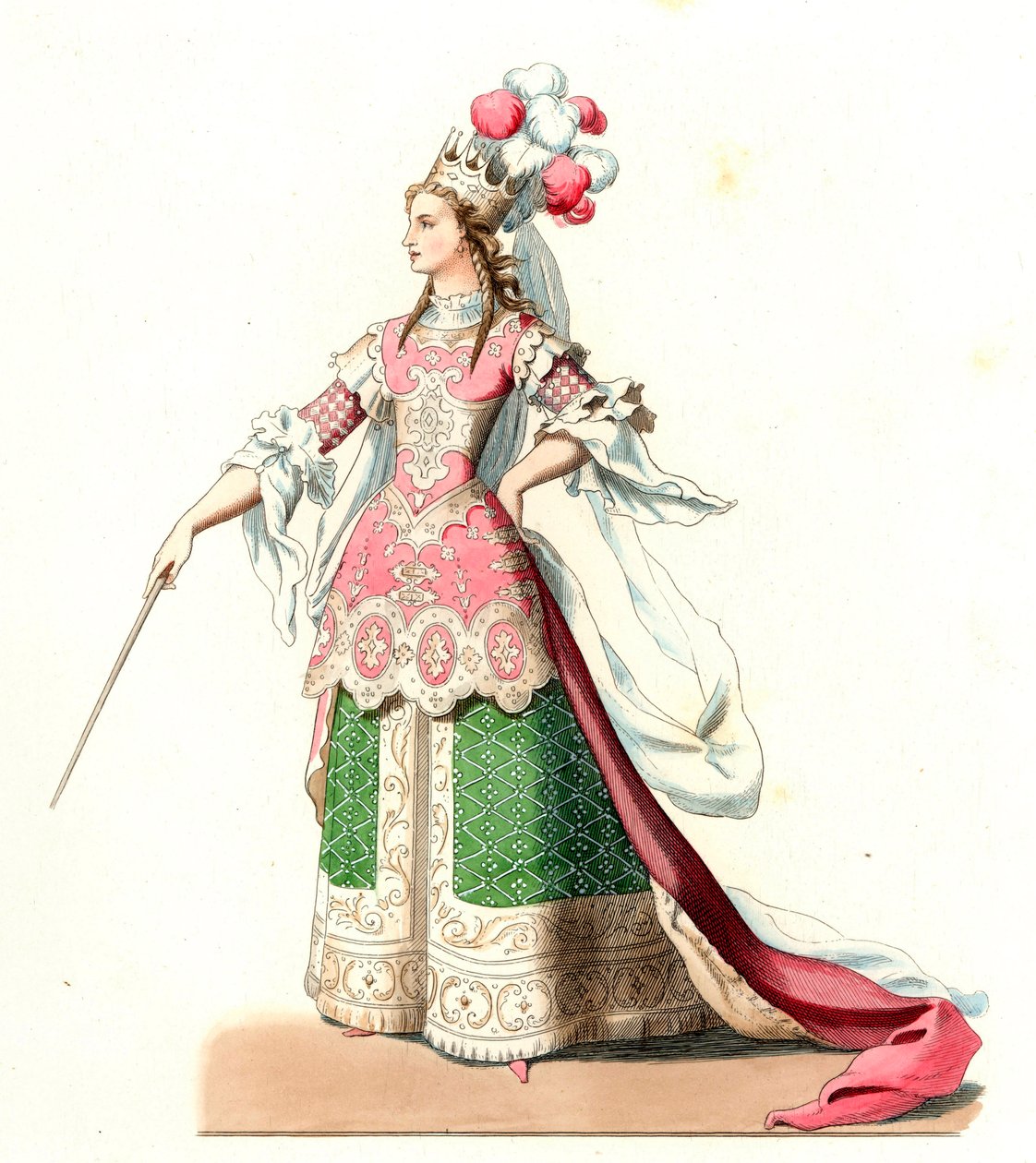 穿着芭蕾舞服装的法国妇女 作者 Edmond Lechevallier-Chevignard